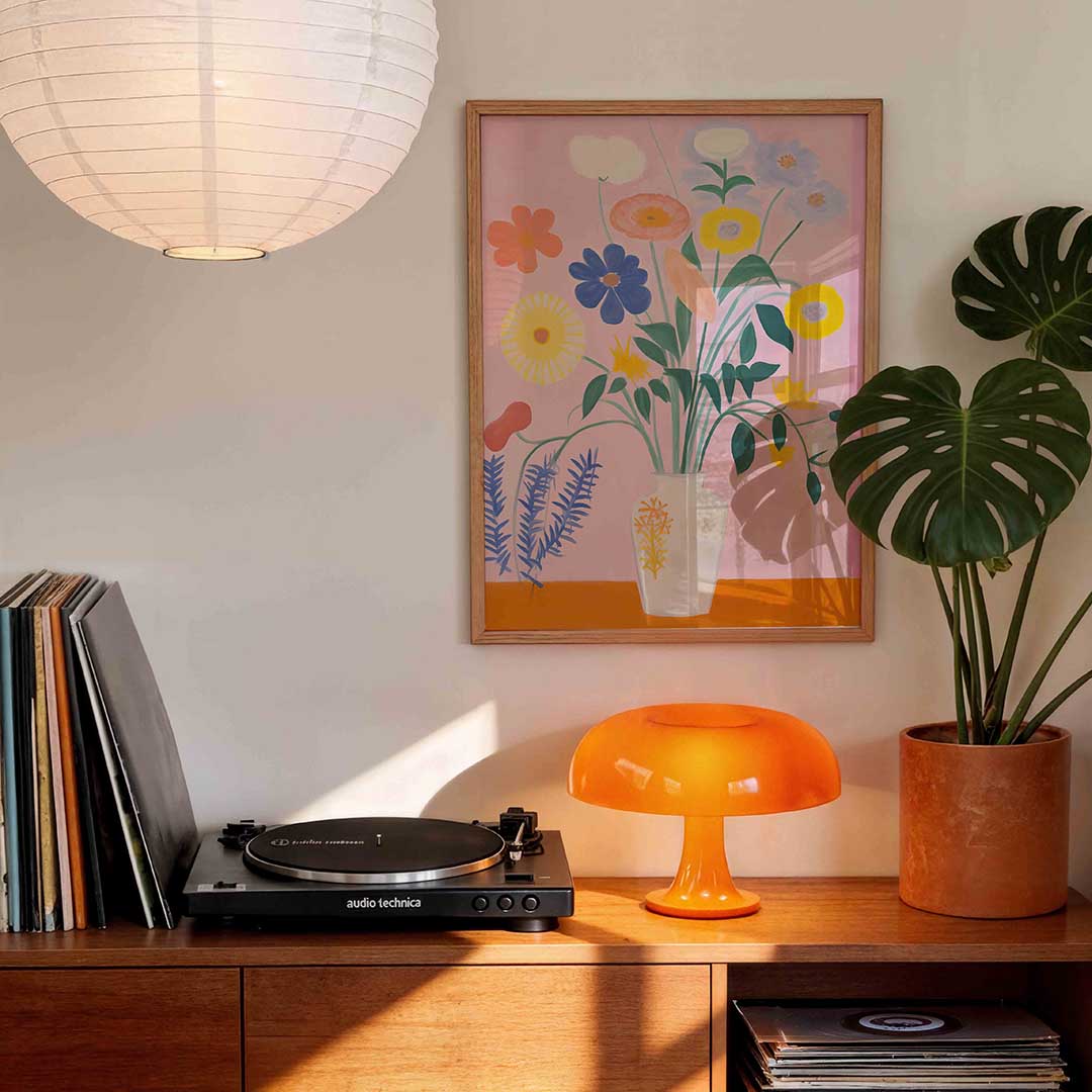 Bloemen in vaas Poster