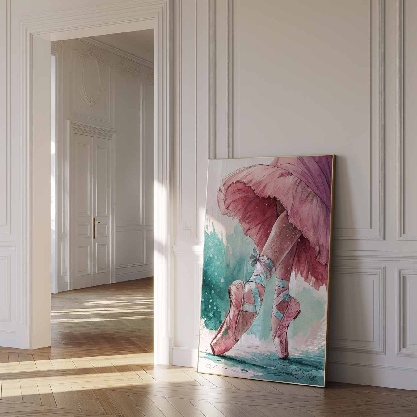 Elegant Ballet Moment Poster-WallArtistic