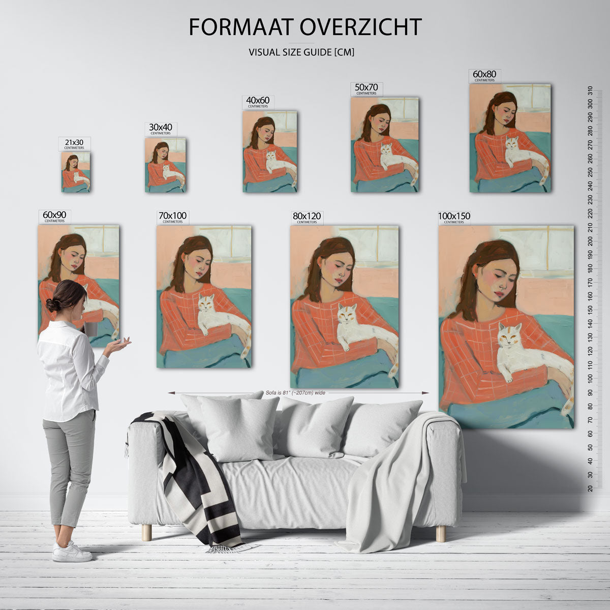Vrouw met kat Poster
