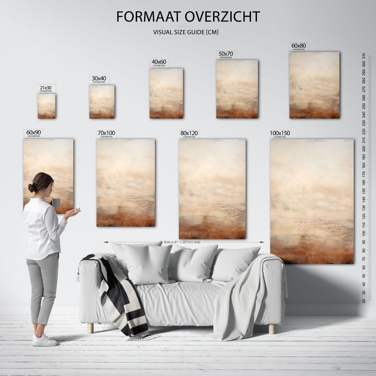 Beige en bruine textuur Poster