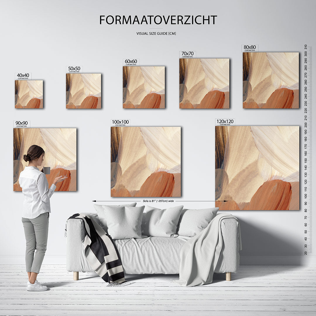 Organische borstelstreken Kunstwerk