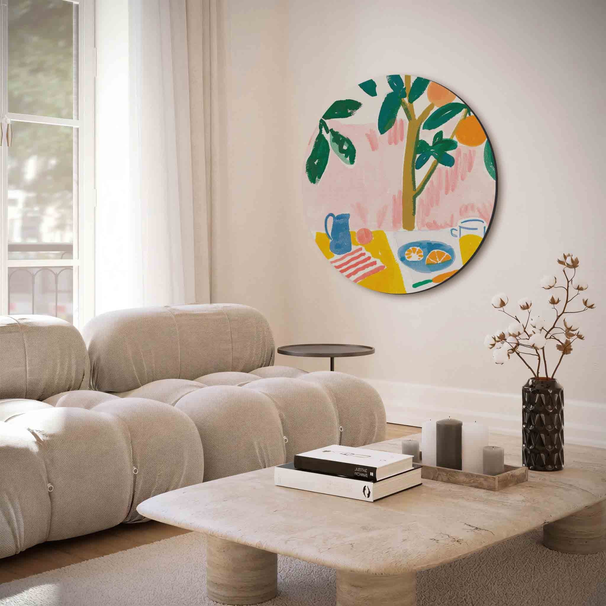 Citrus en tafel Muurcirkel
