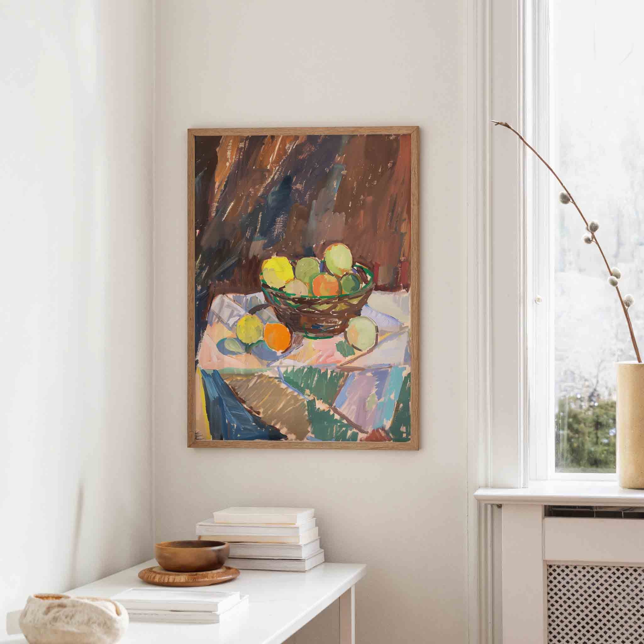 Mand met fruit Poster
