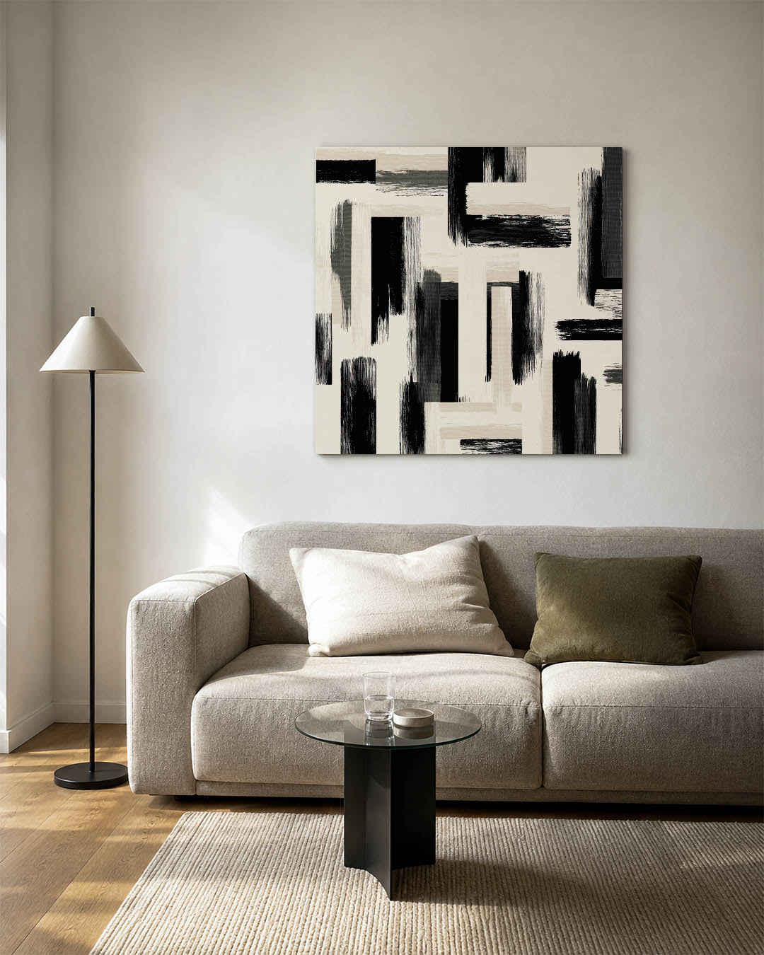 Geometrische penseelstreken Kunstwerk