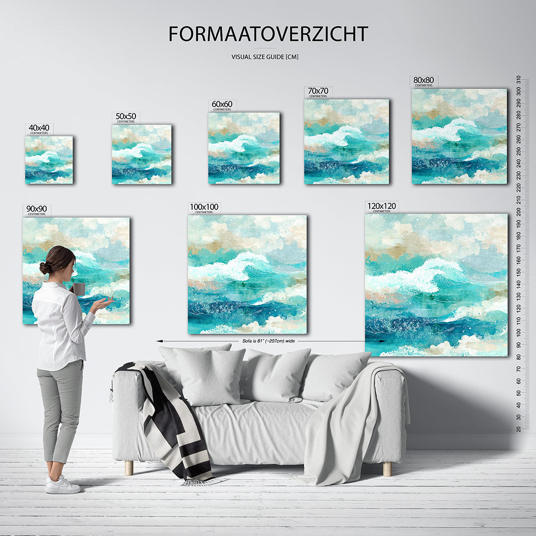 Dynamische zee Kunstwerk