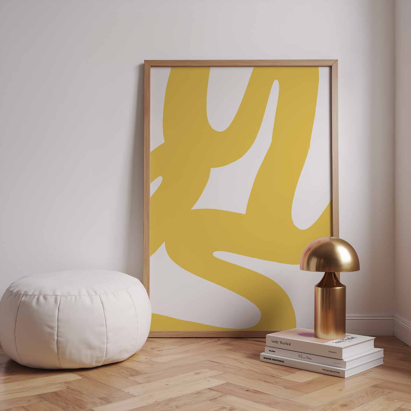 Vrolijke Gele Kunstprint Poster-WallArtistic