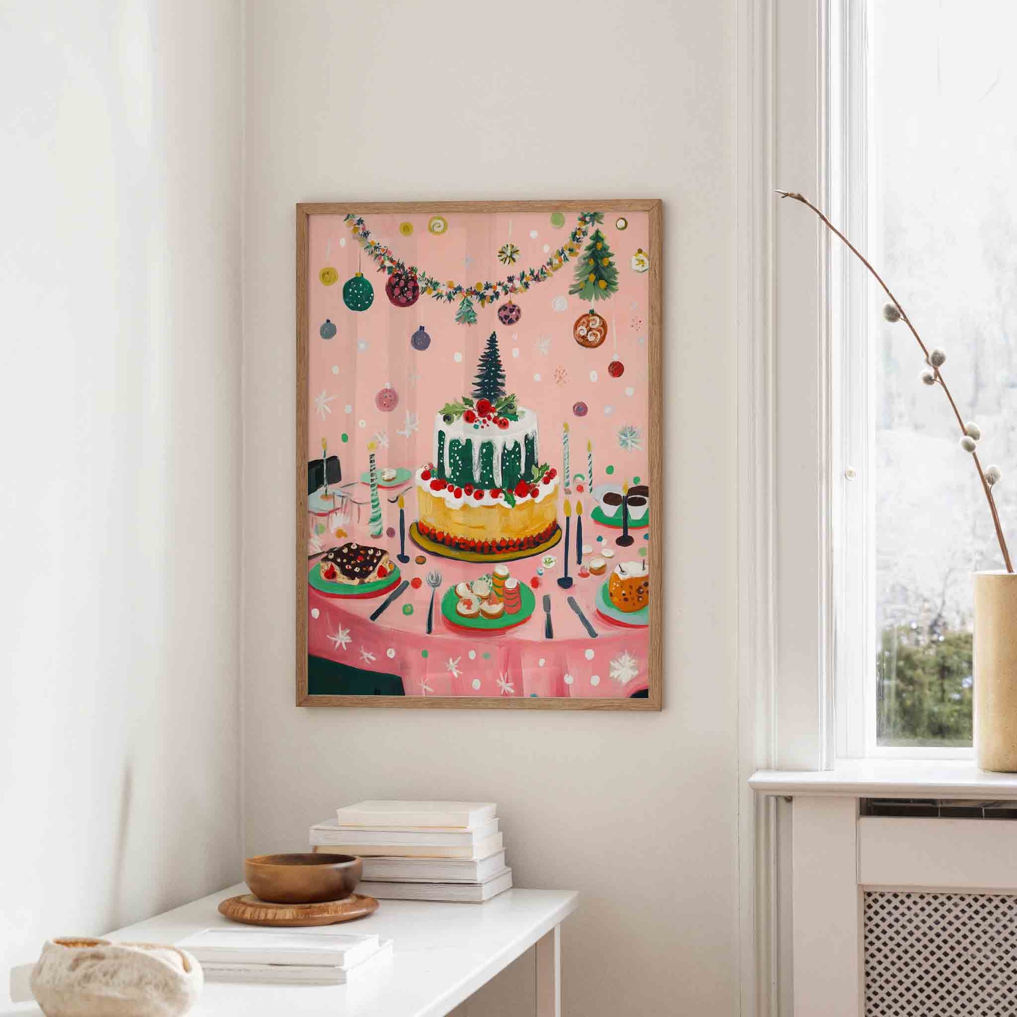 Feestelijke taart en decoratie Poster
