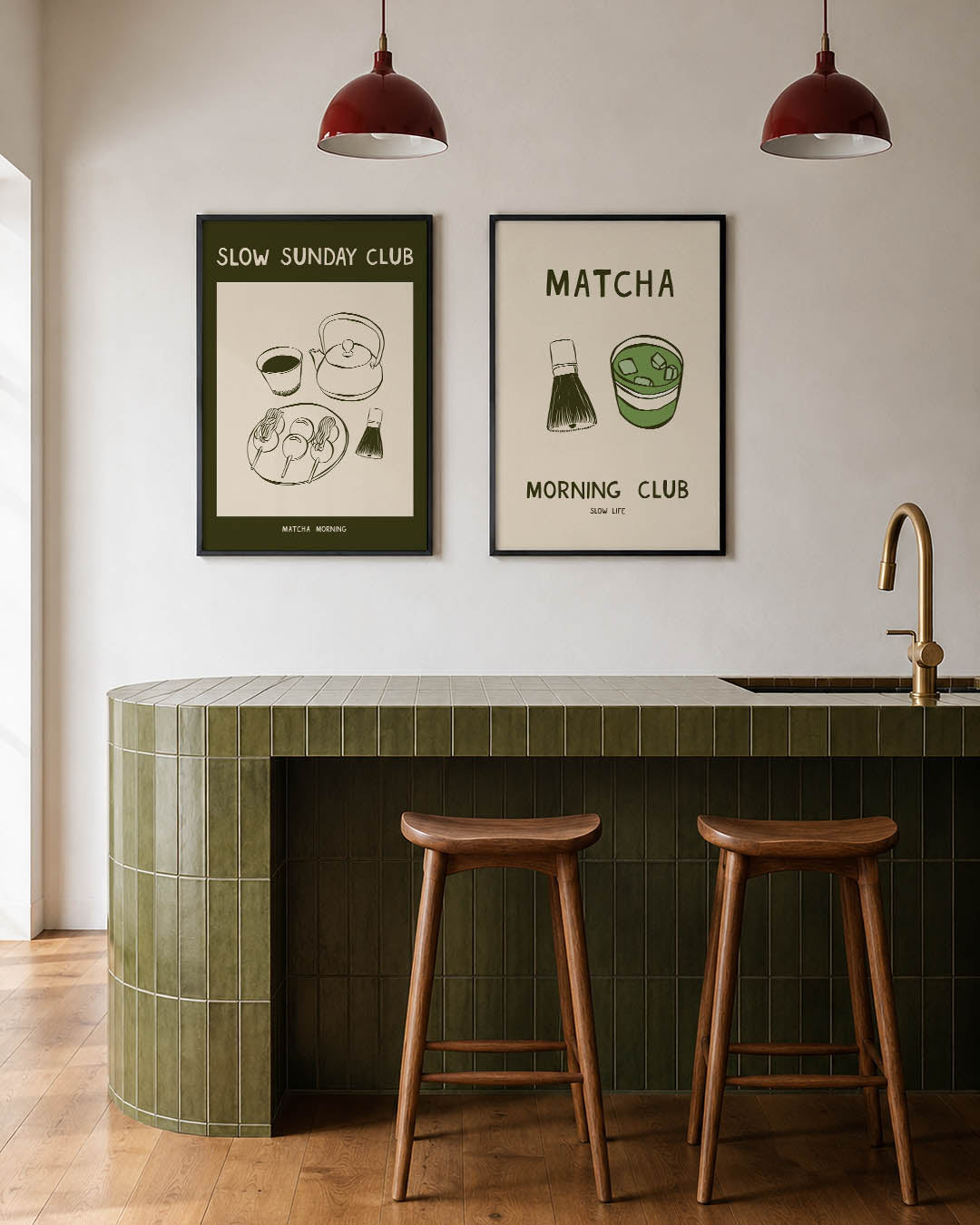 Rustige zondag illustratie Posterset
