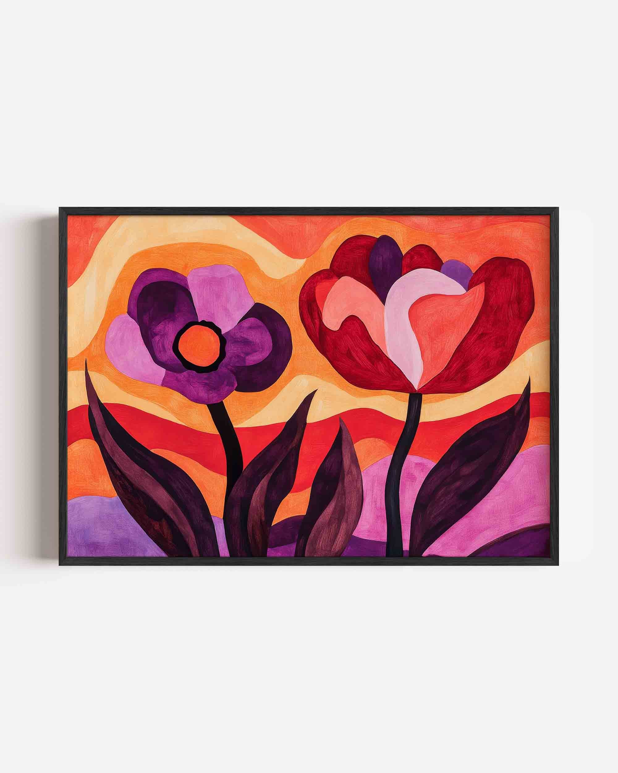 Bloemen in golvende kleuren Poster