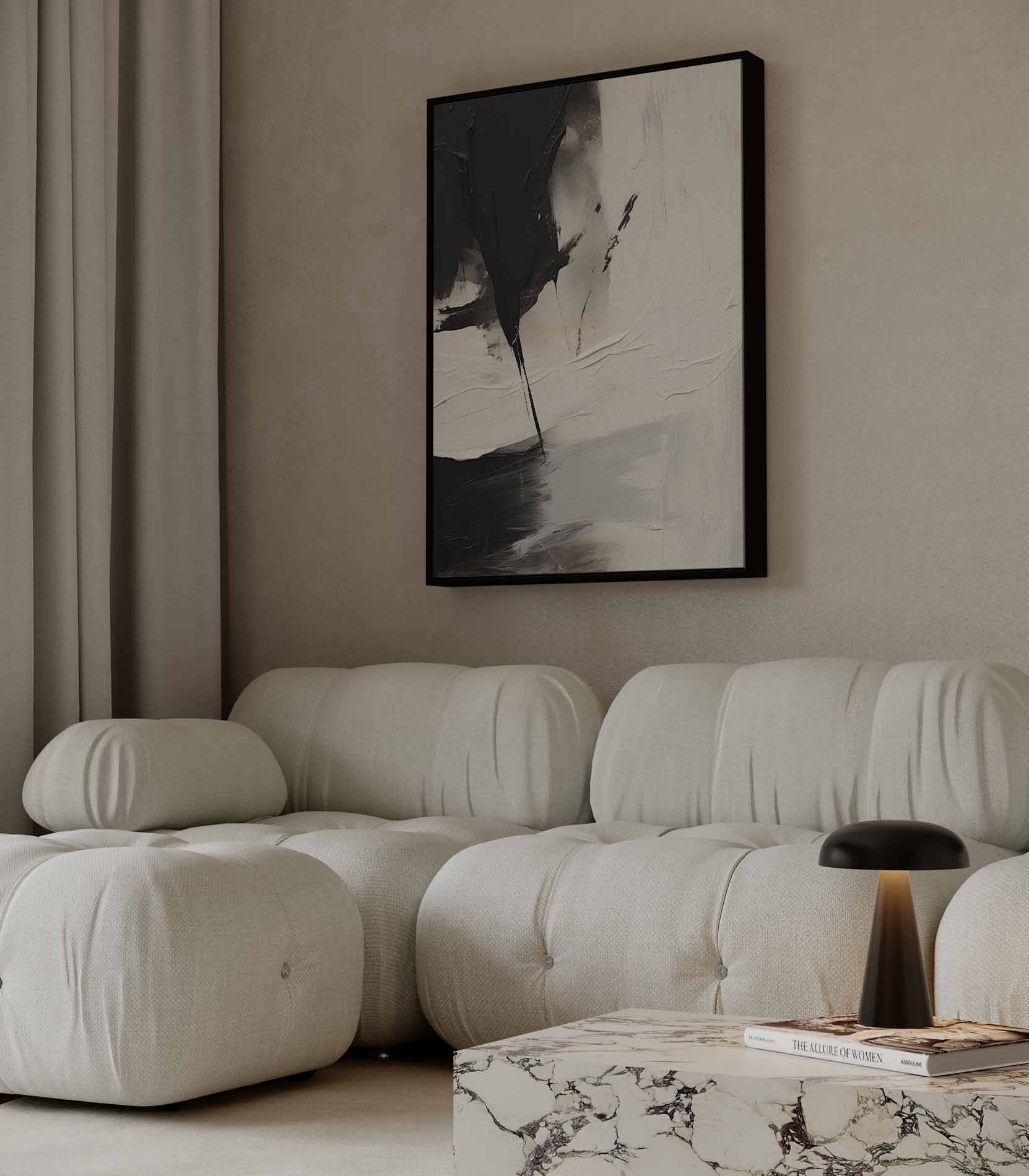 Eclips in Monochroom Kunstwerk-canvas-dibond-plexiglas-wanddecoratie-WallArtistic