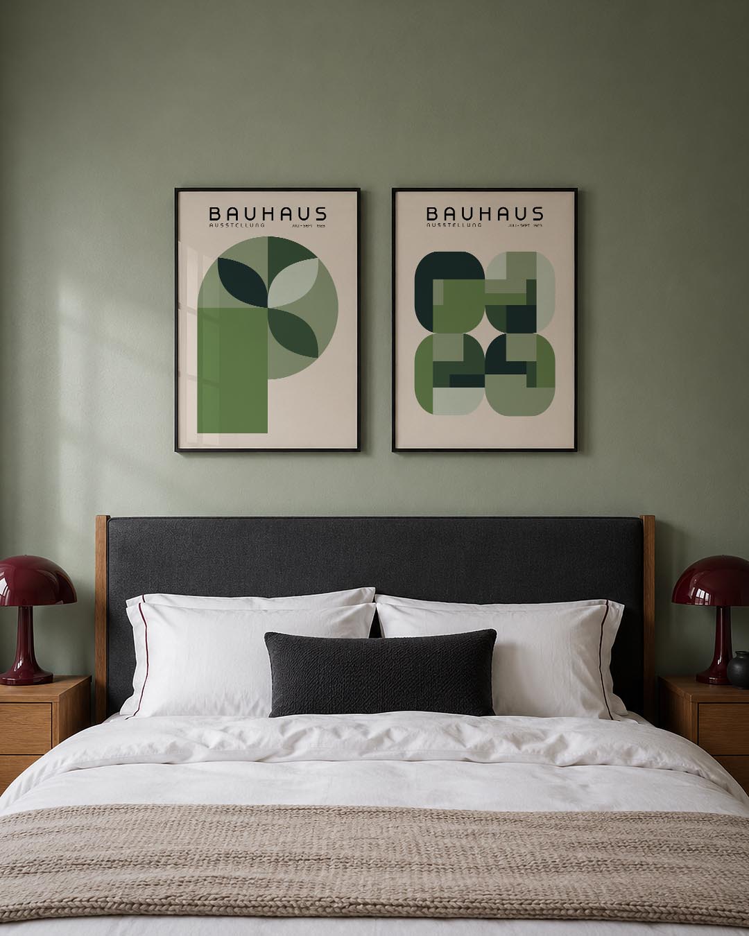Groene vormen ritme Posterset