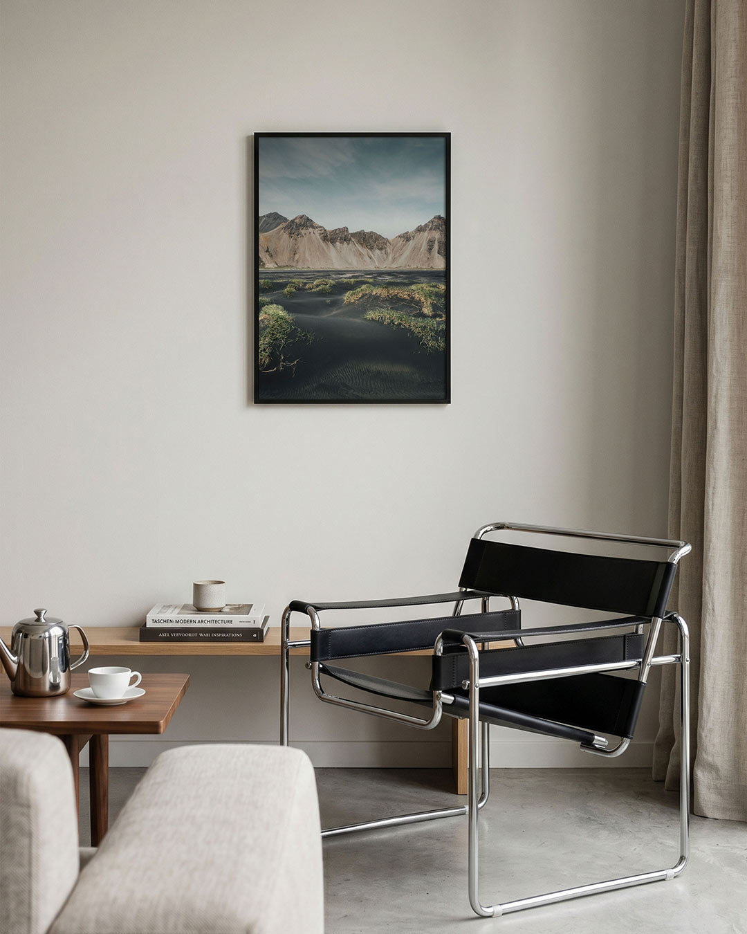Berglandschap met zand Poster