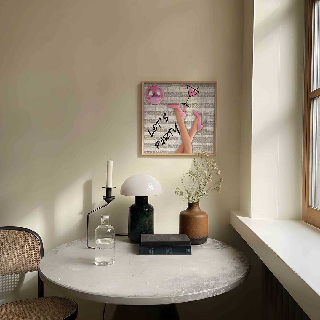 Feestelijke roze hakken Poster
