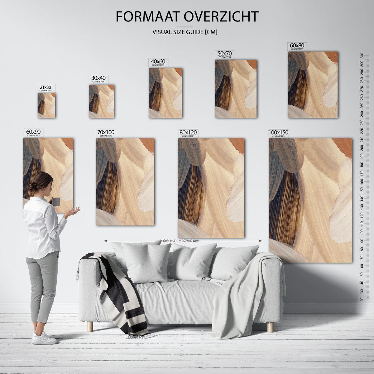 Abstracte penseelstreken Poster