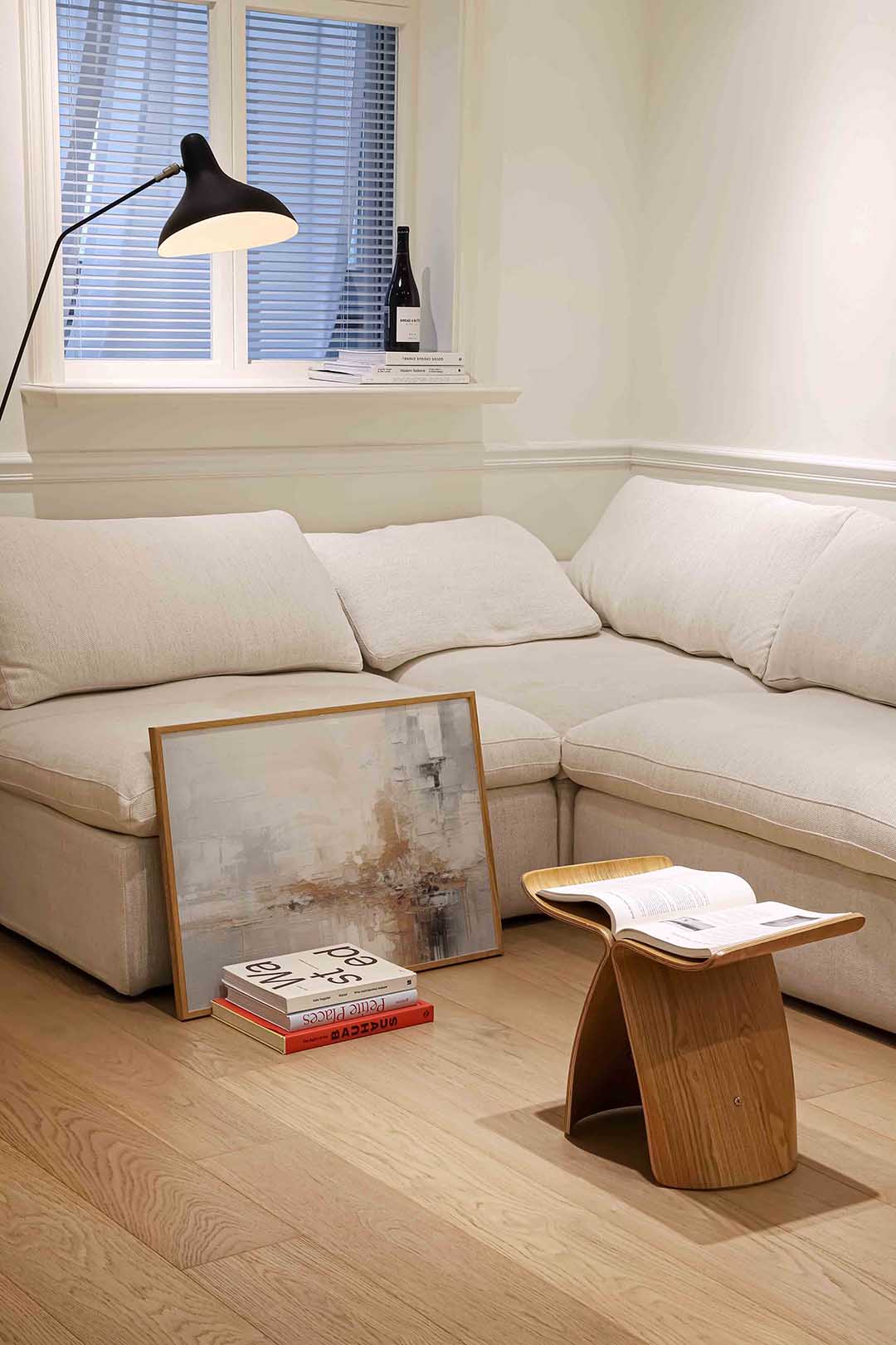 Abstracte beige en grijze Poster