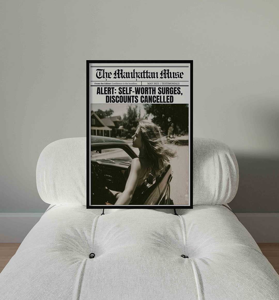 Vrouw in auto Poster