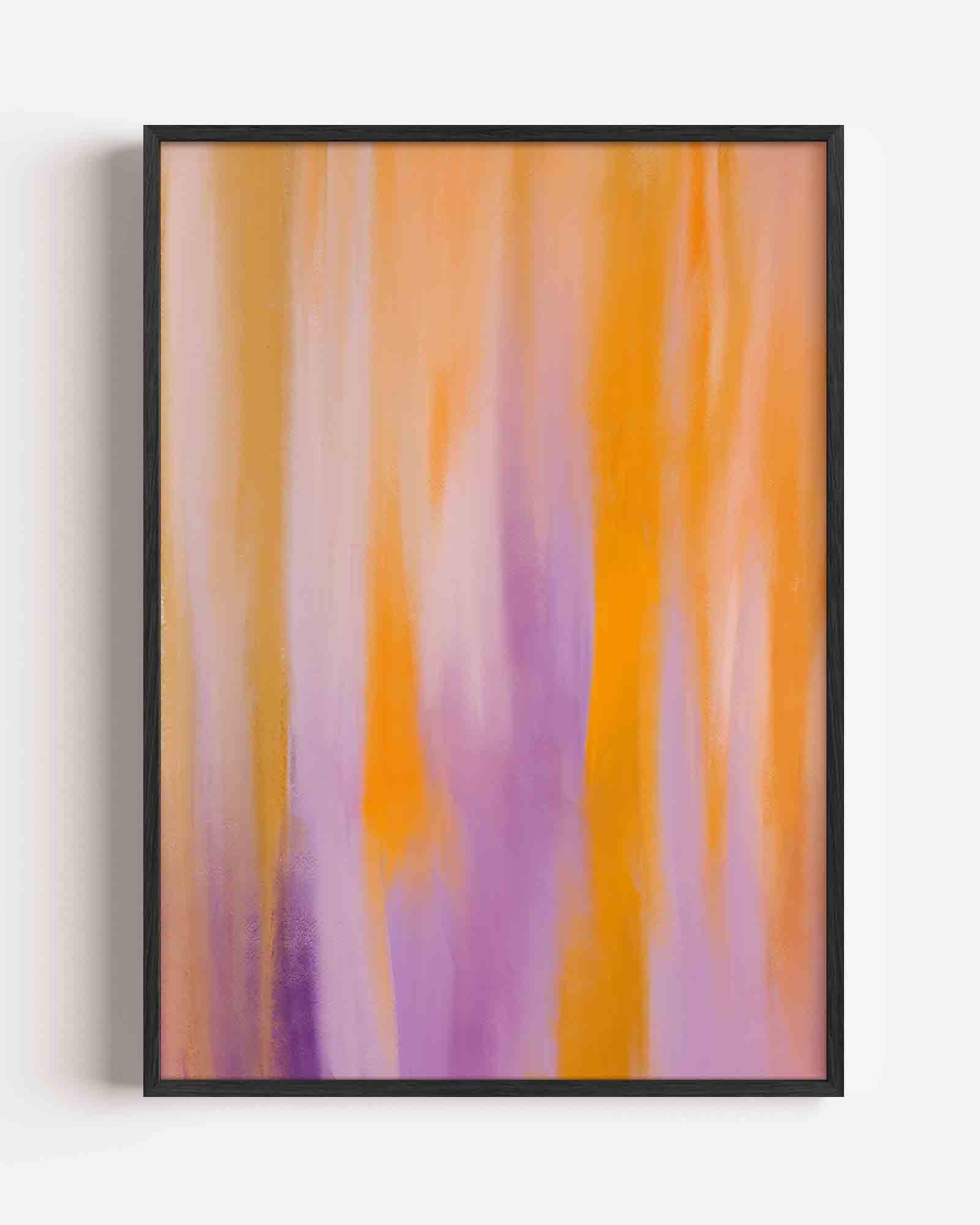 Abstracte oranje en paarse Poster