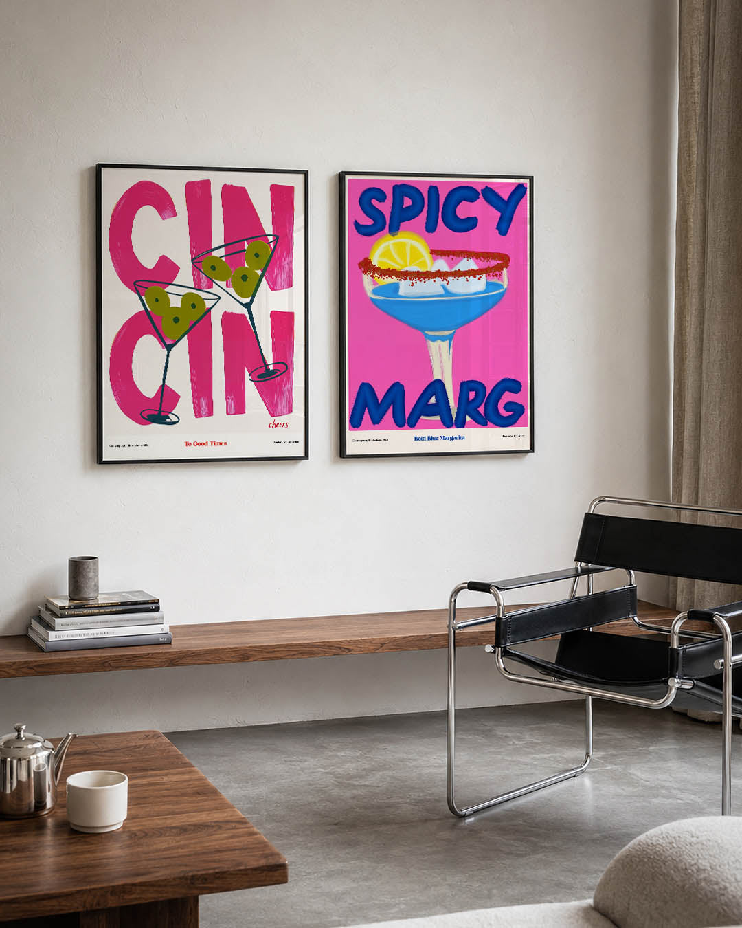 Vrolijke cocktailkleuren Posterset