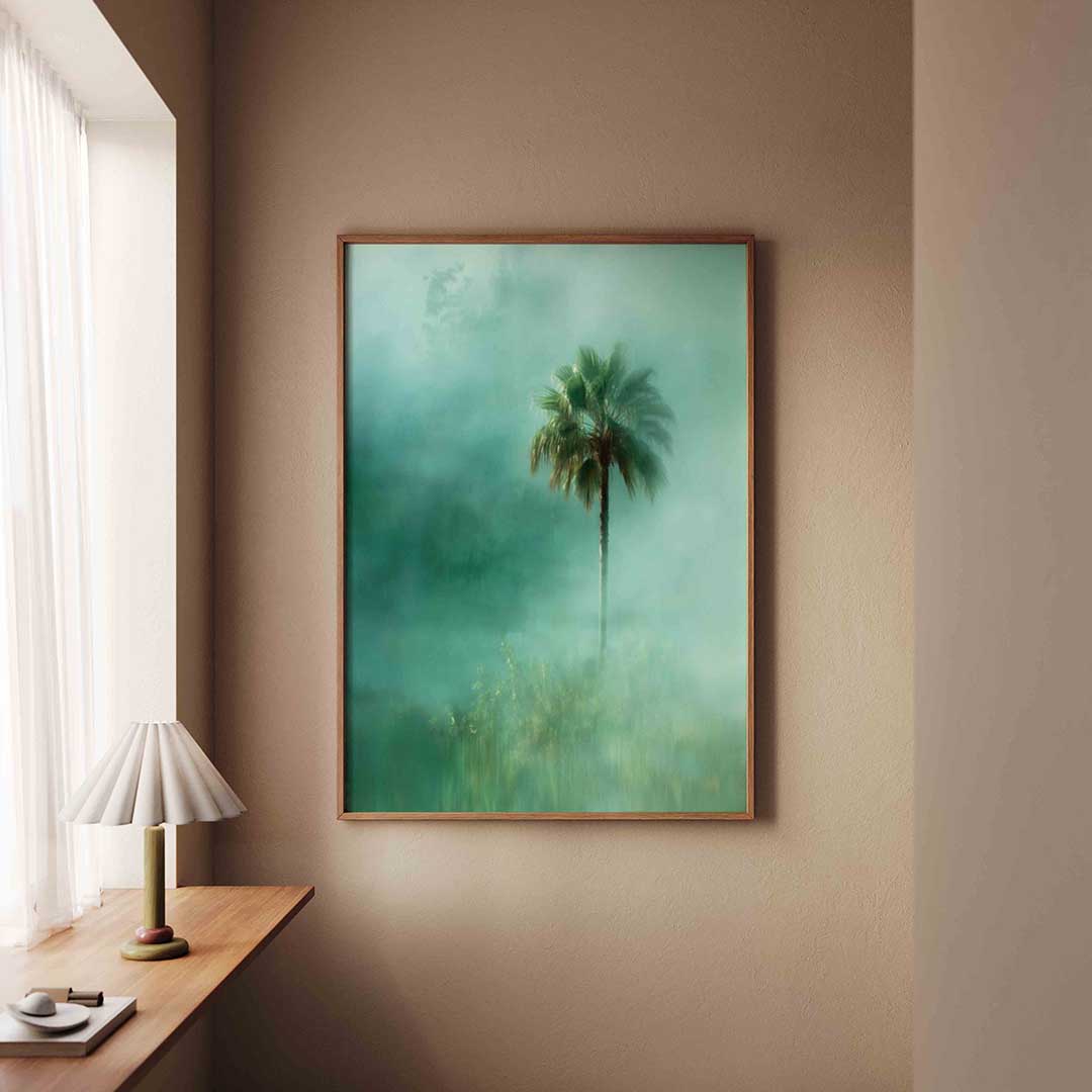 Palmboom in mist Poster