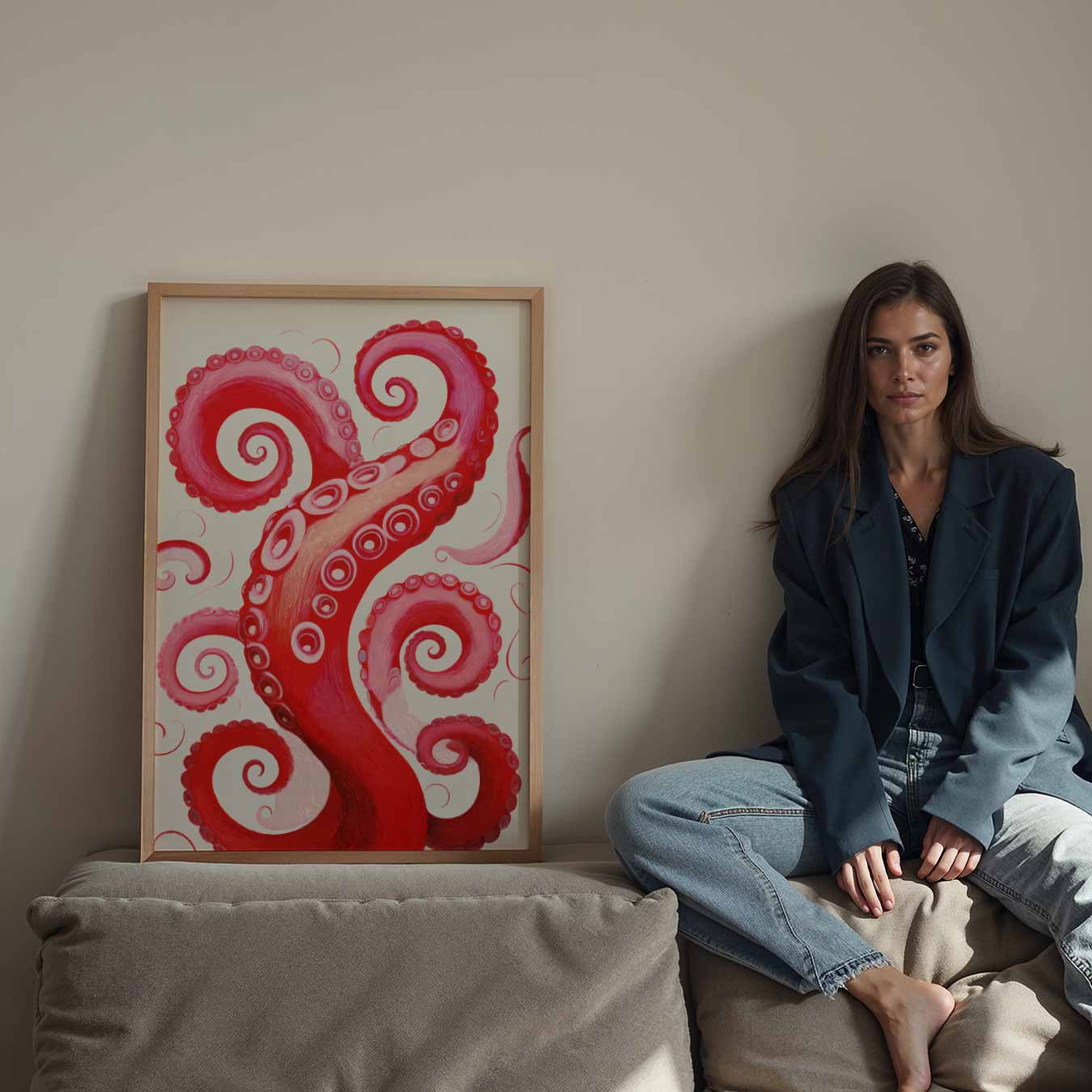 Vrolijke Octopus Tentakels Kunstposter-WallArtistic