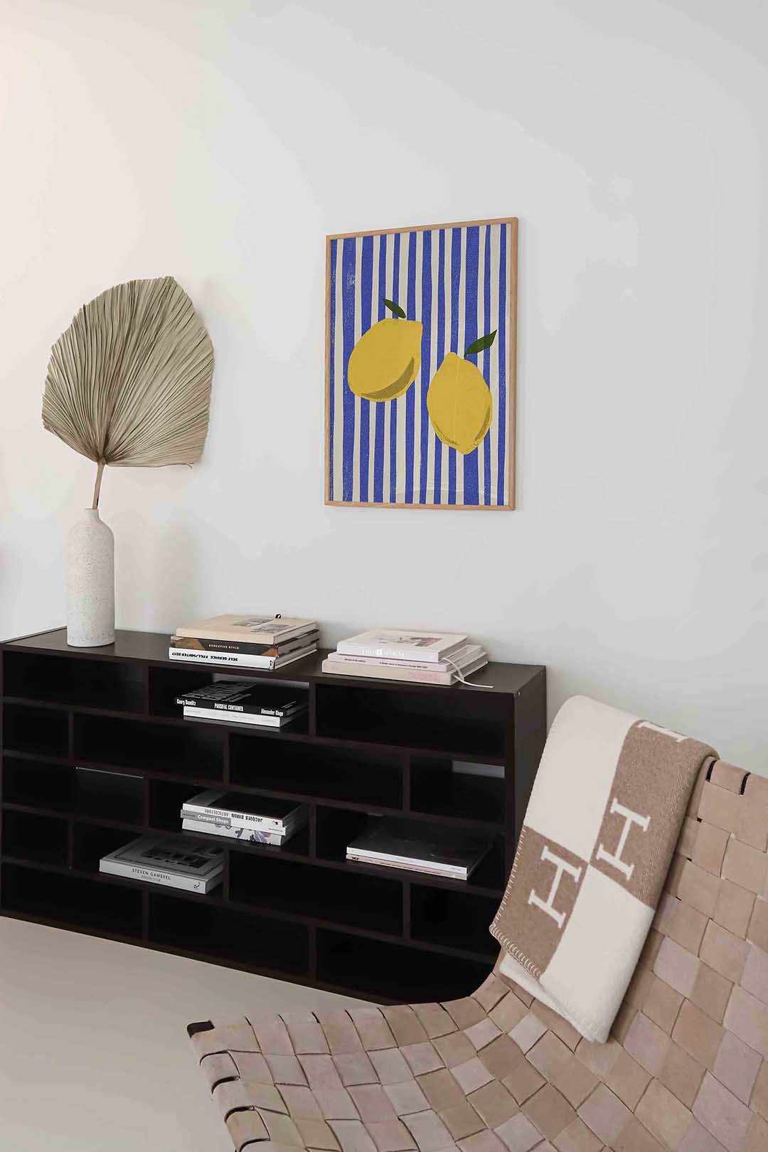 Citroenen op gestreepte achtergrond Poster