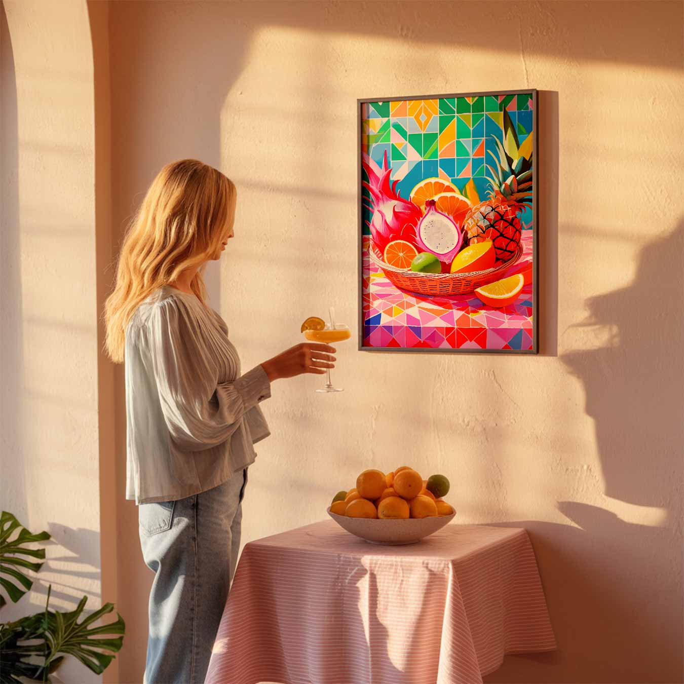 Tropische Fruitmand Poster-WallArtistic
