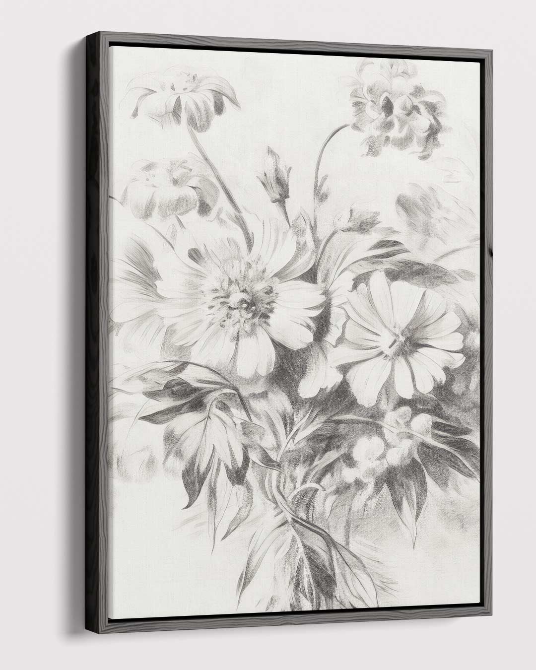 Bloemenpracht in Potlood Kunstwerk-canvas-dibond-plexiglas-wanddecoratie-WallArtistic