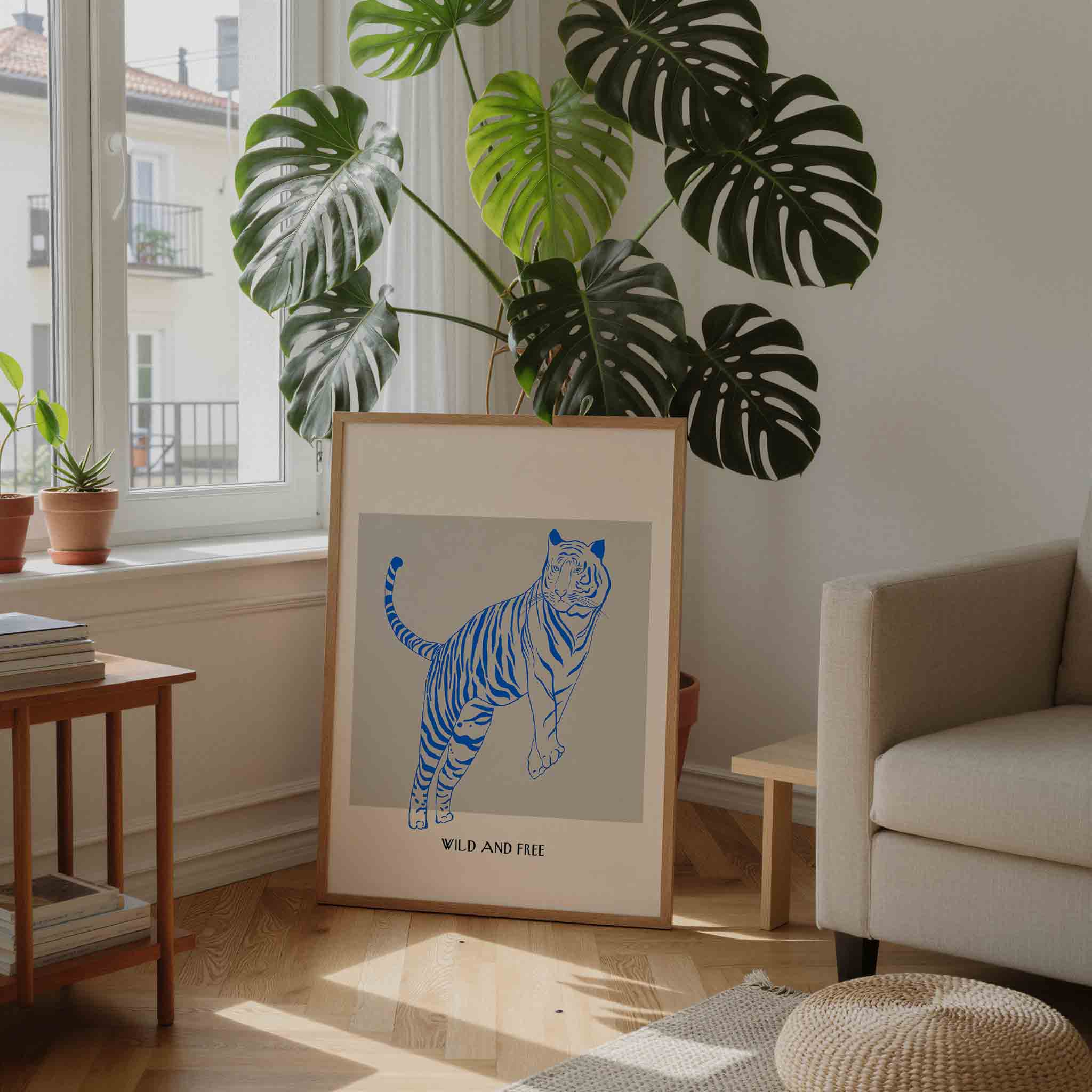 Blauwe tijger Poster
