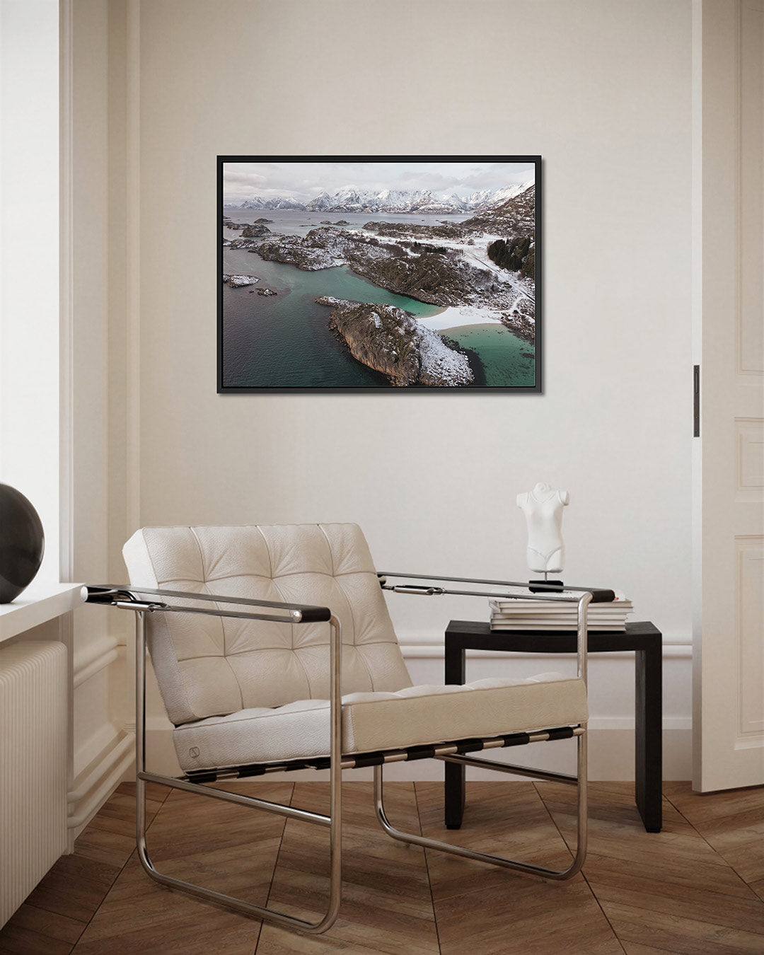 Kustlandschap met bergen Kunstwerk