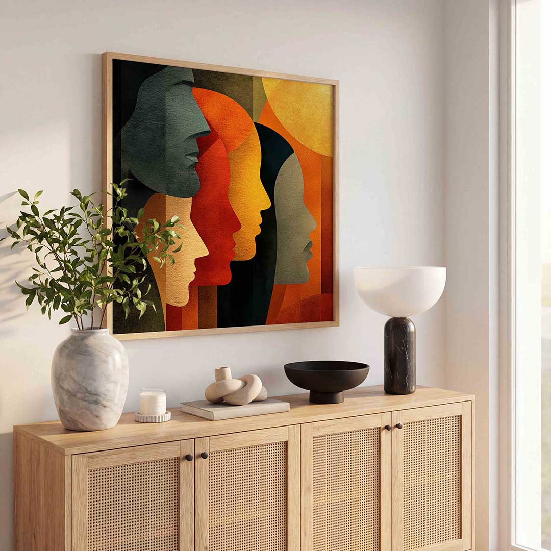Profielen in warme tinten Poster