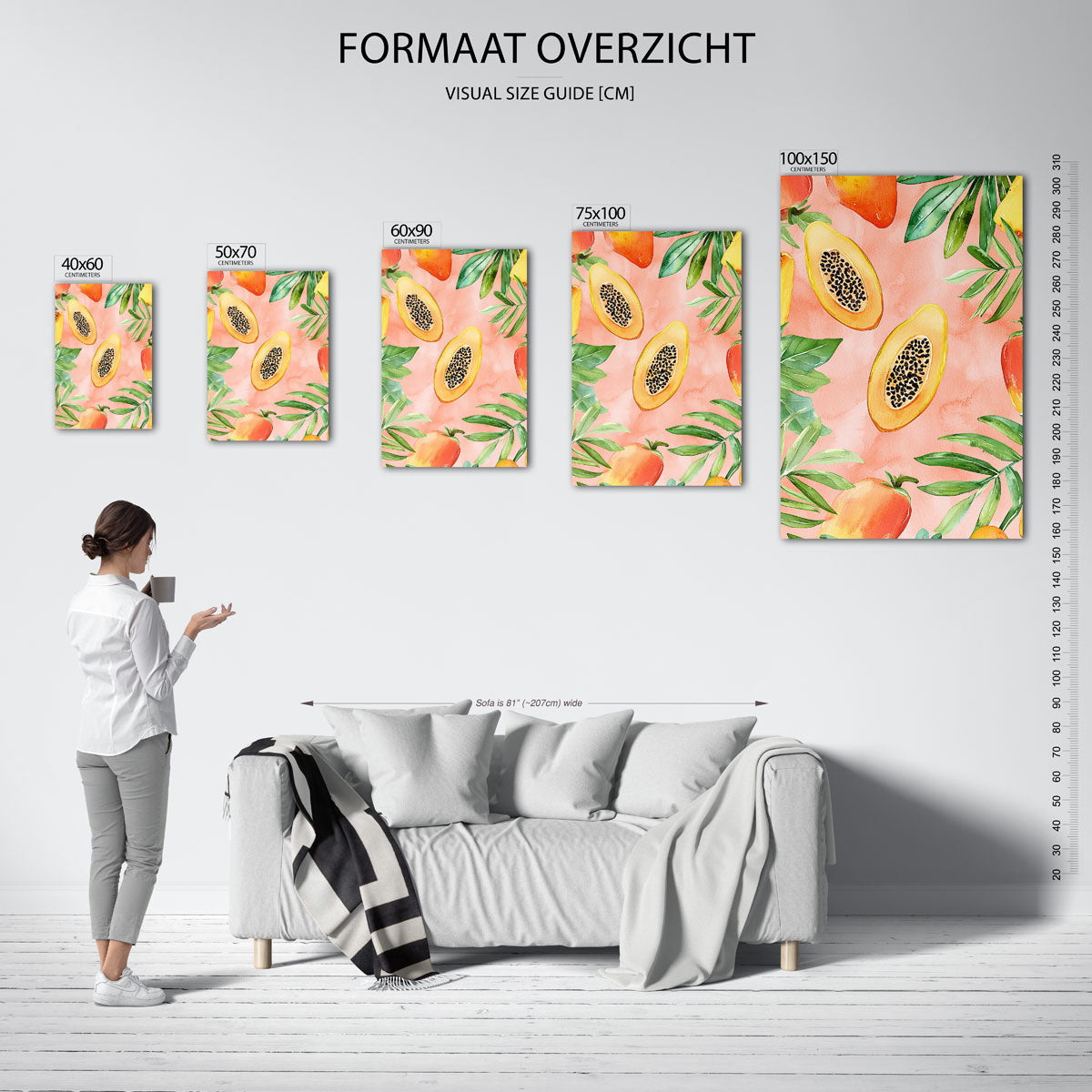 Tropische vruchten illustratie Kunstwerk