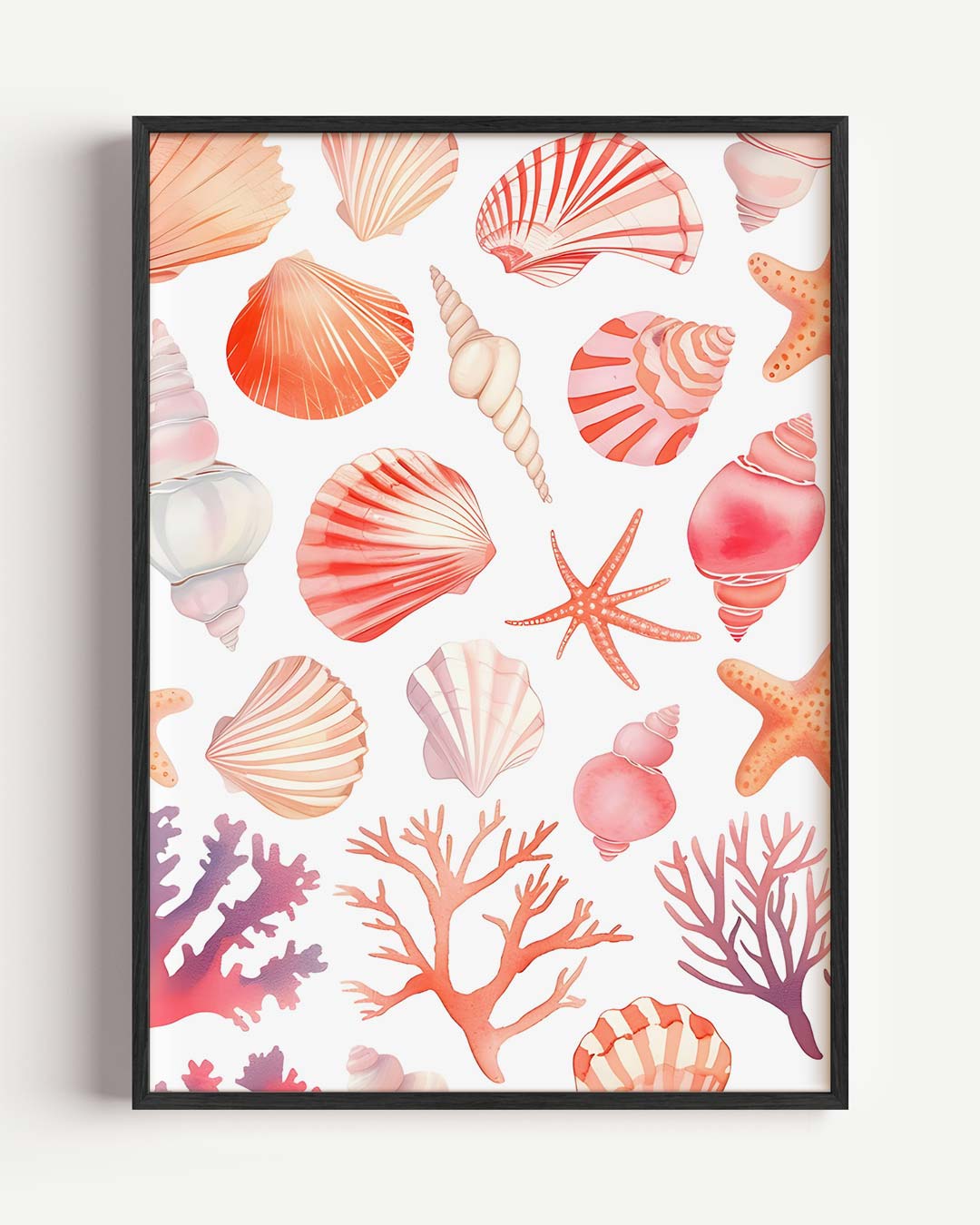 Schitterende Schelpen en Koraal Poster-WallArtistic