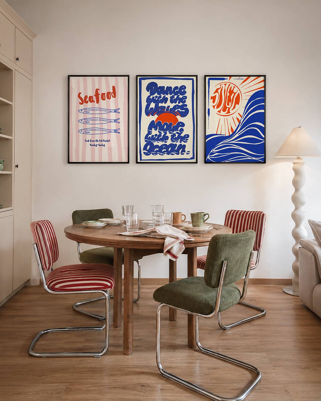 Vissen en strepen Posterset