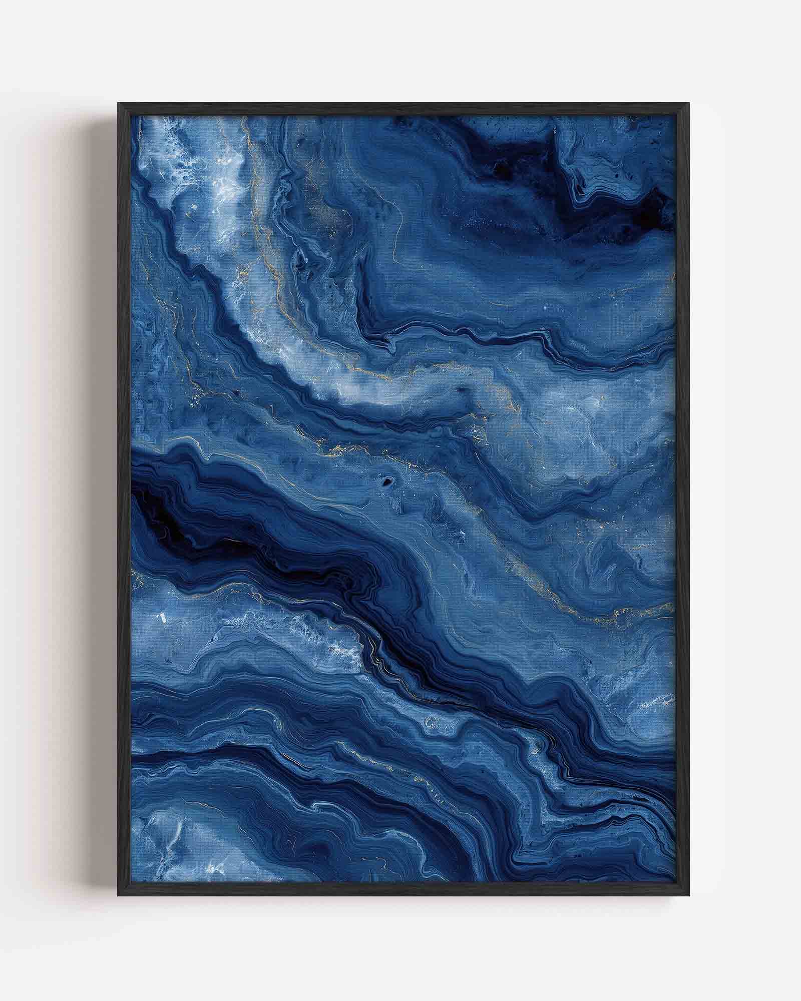 Blauwe marmerstructuur Poster