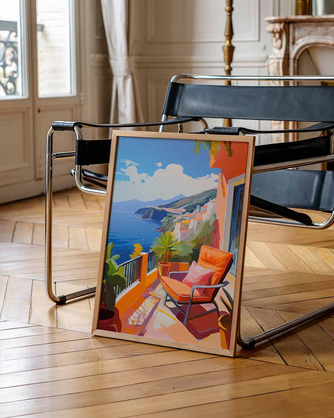 Zonovergoten Terras aan de Kust Poster-WallArtistic