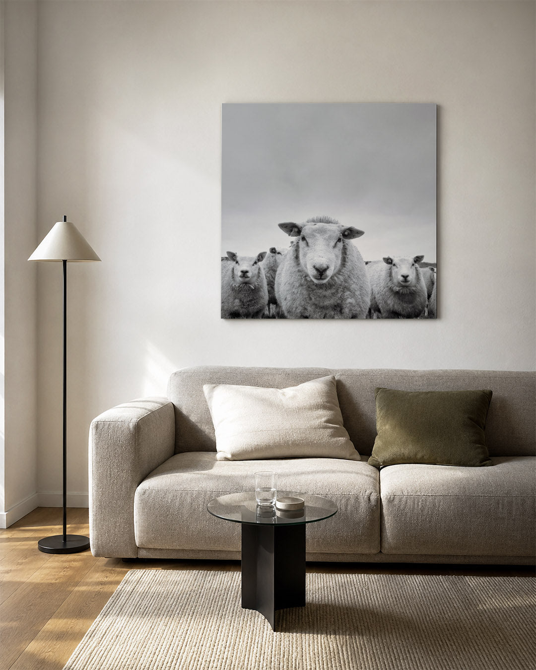 Schapenportret Kunstwerk