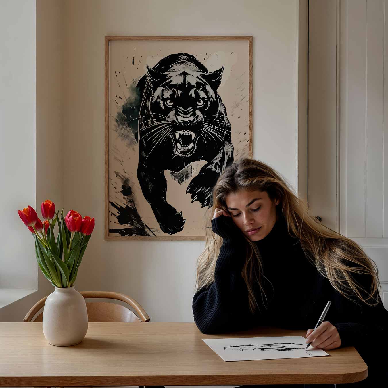 Stoere Panter Wandkunst Poster-WallArtistic