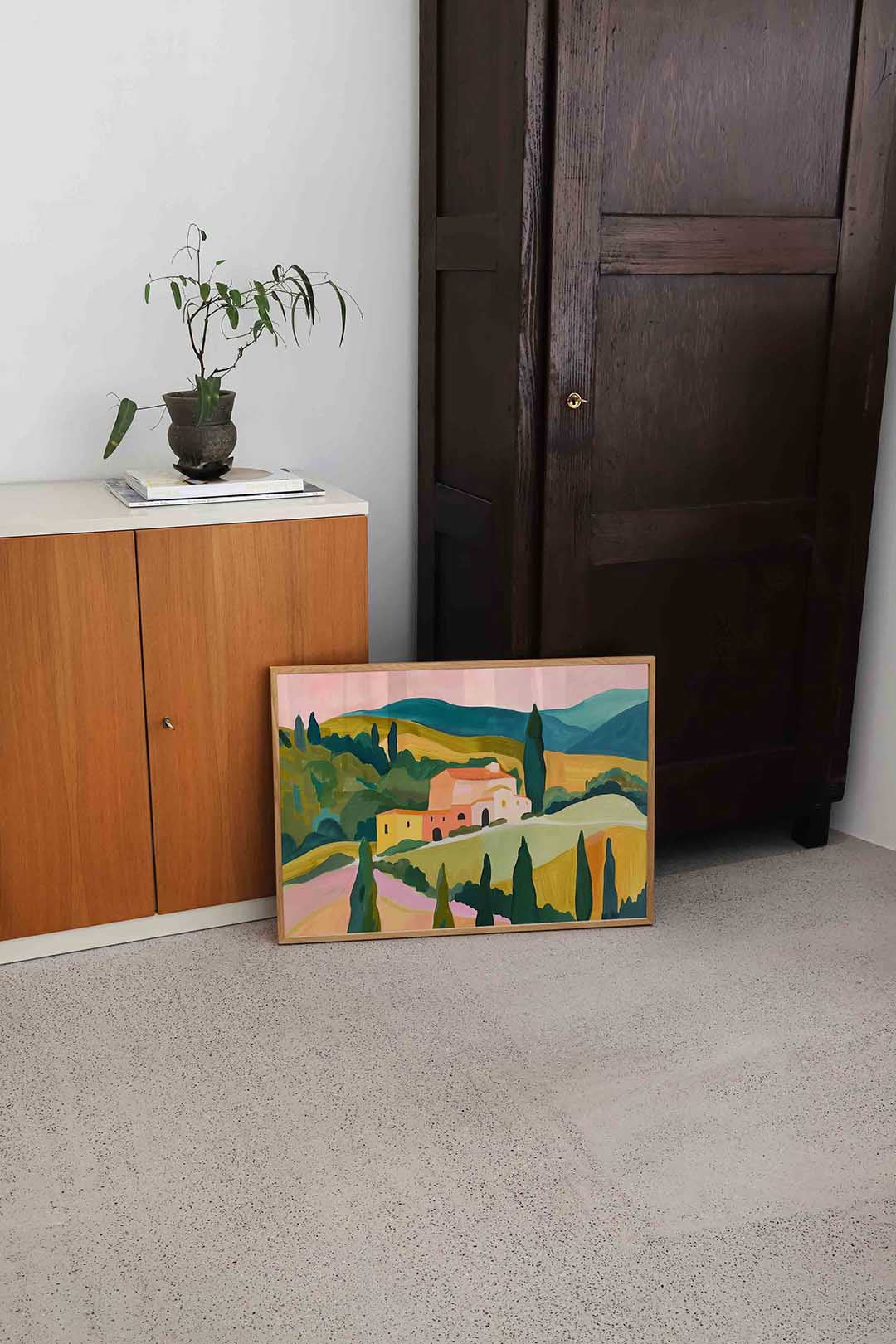 Landschap met huis Poster