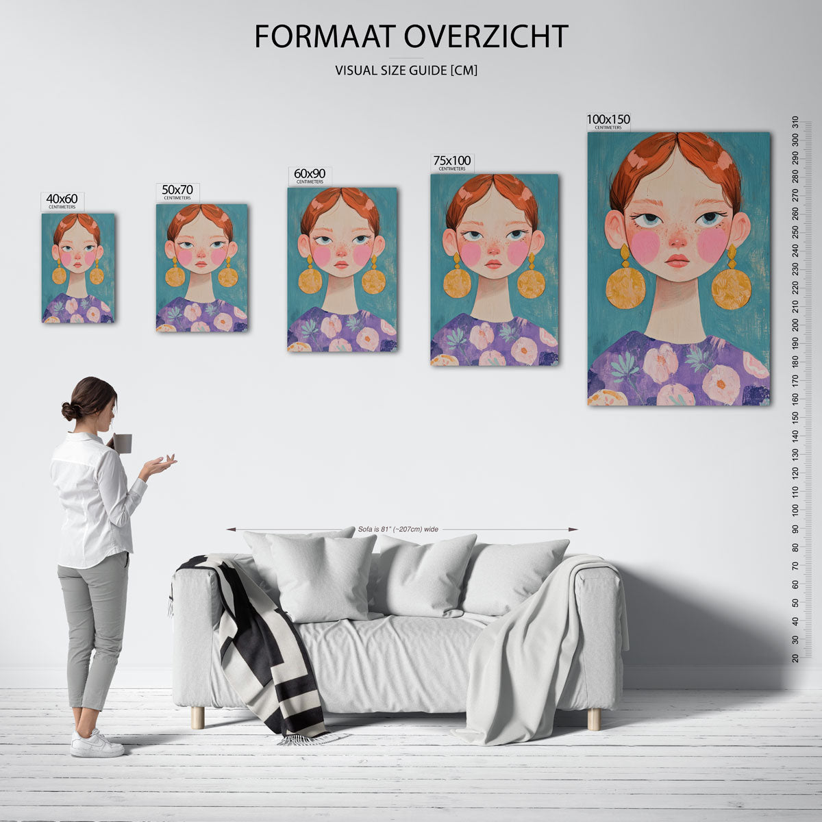 Vrouwelijk portret Kunstwerk