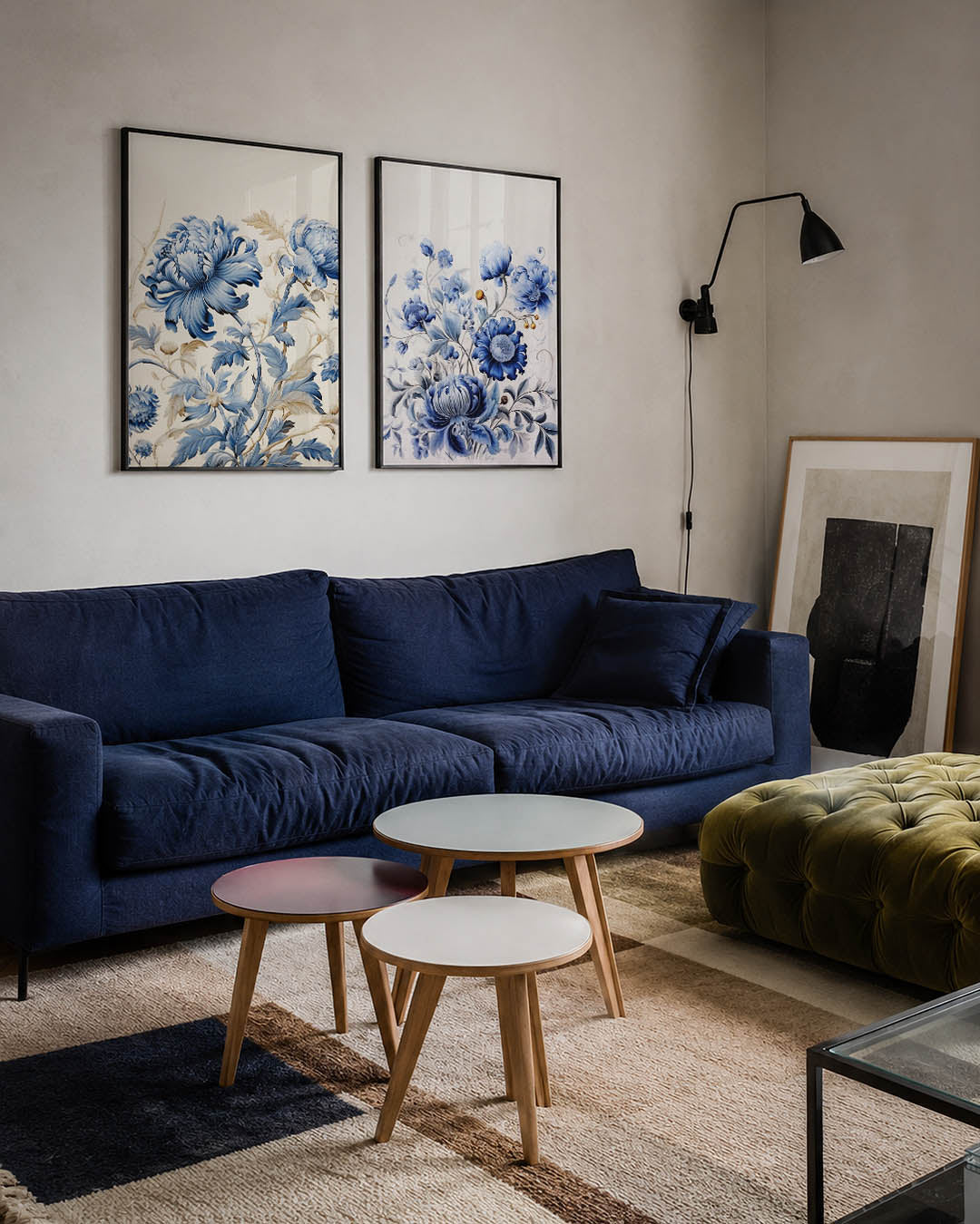 Bloemenpracht in blauw Posterset