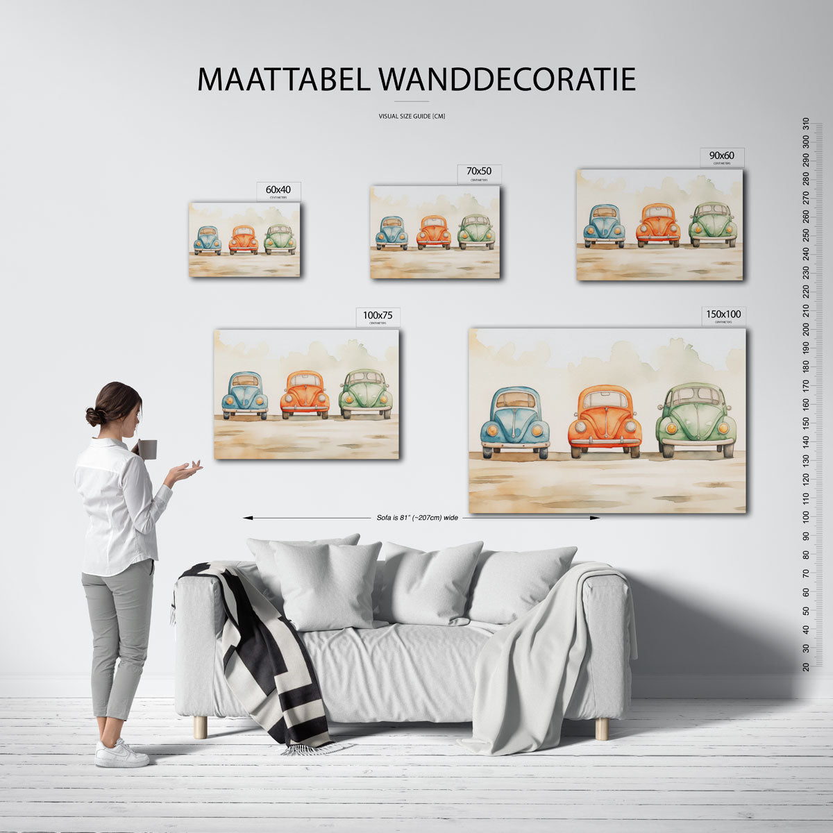 Drie auto's Kunstwerk