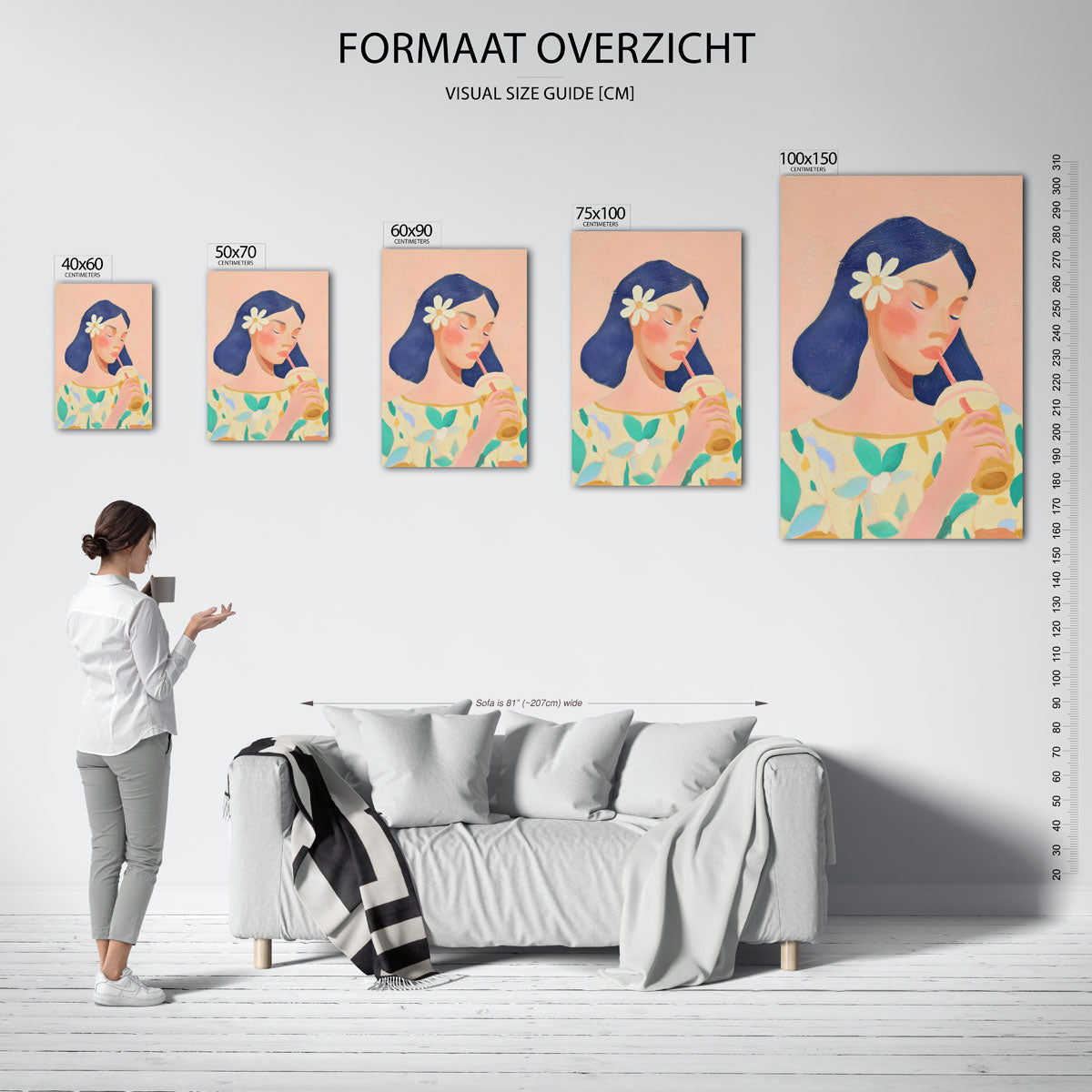 Dromerige vrouw Kunstwerk