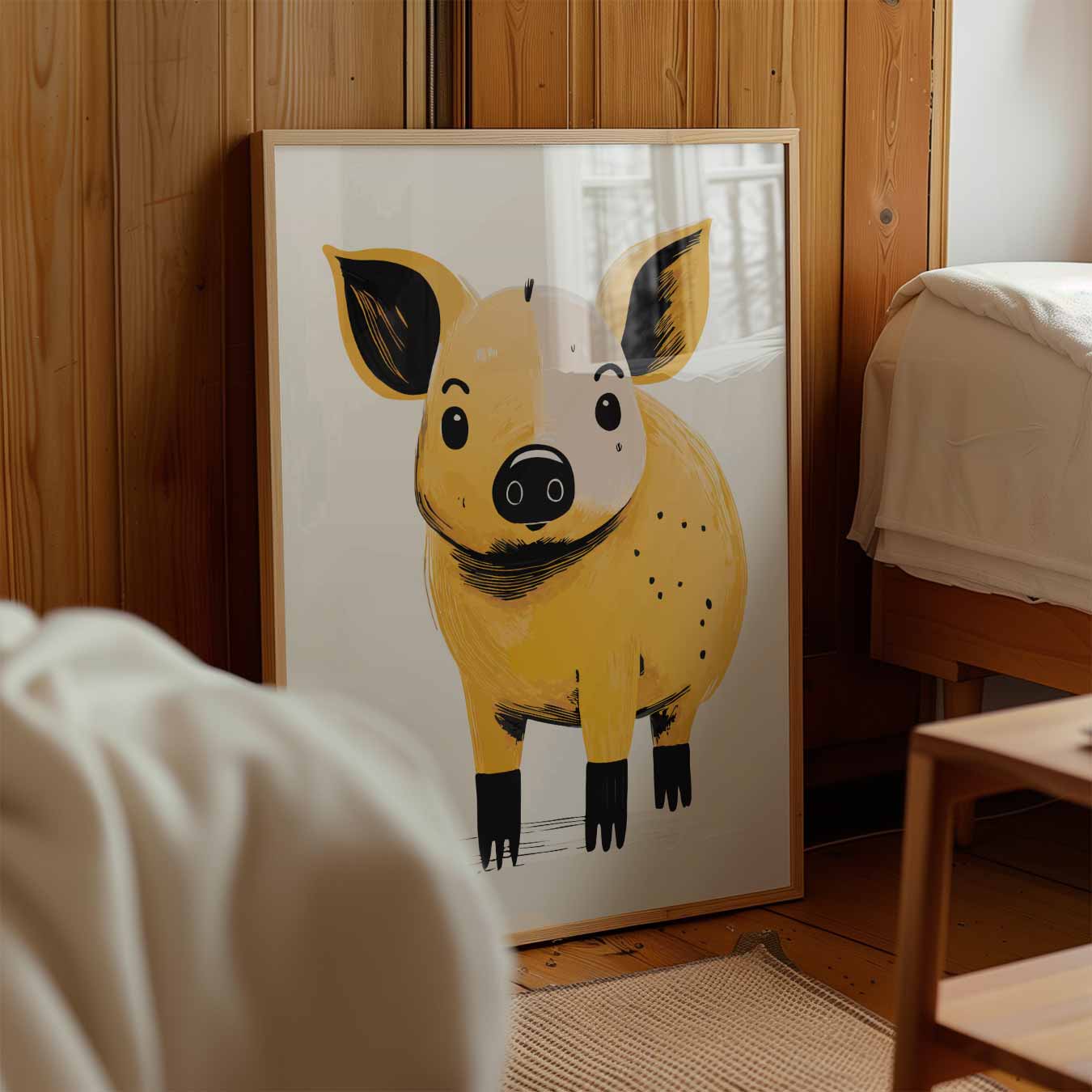 Schattige Varkentje Illustratie Poster-WallArtistic