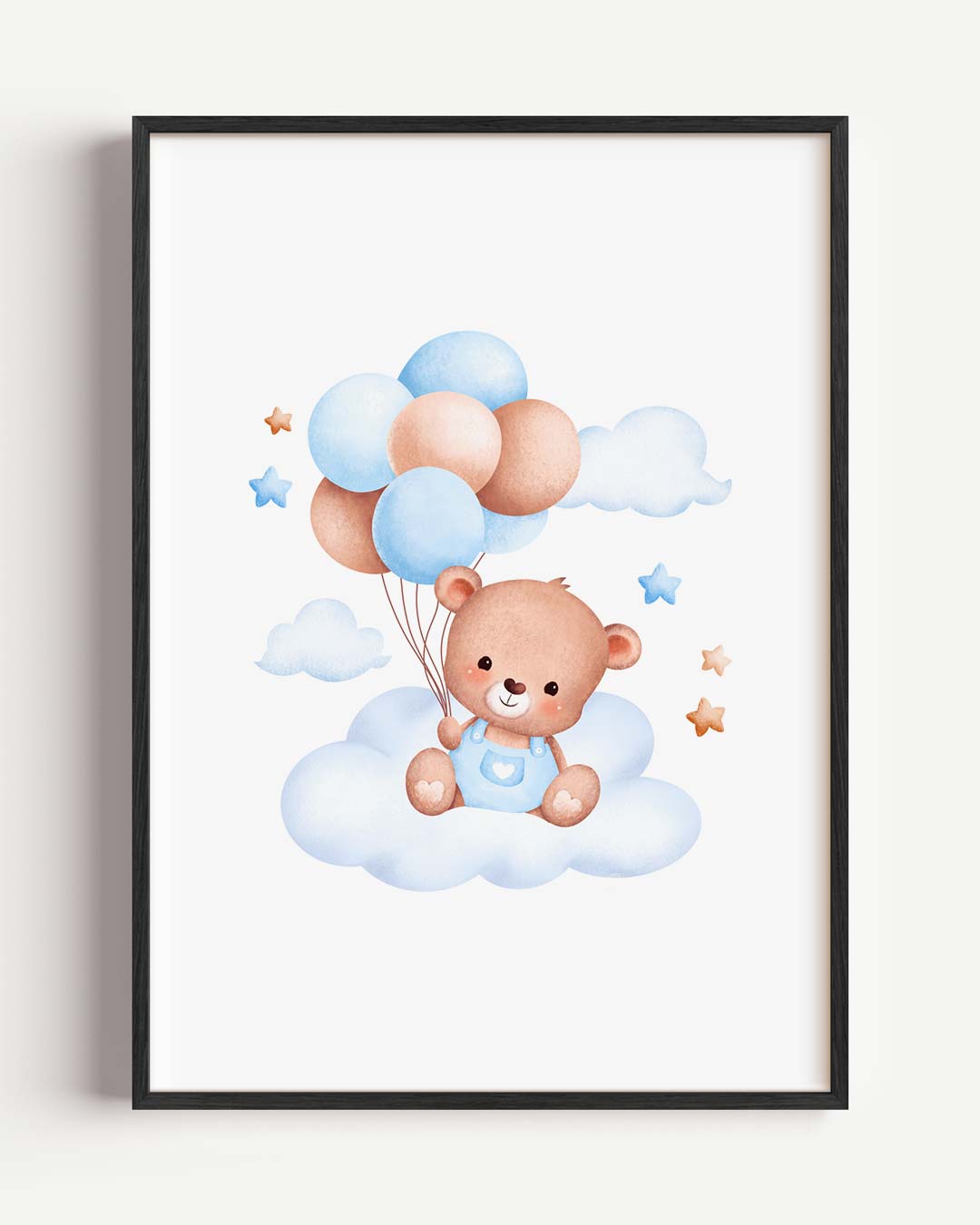 Schattige Teddybeer op Dromenwolk Poster-WallArtistic