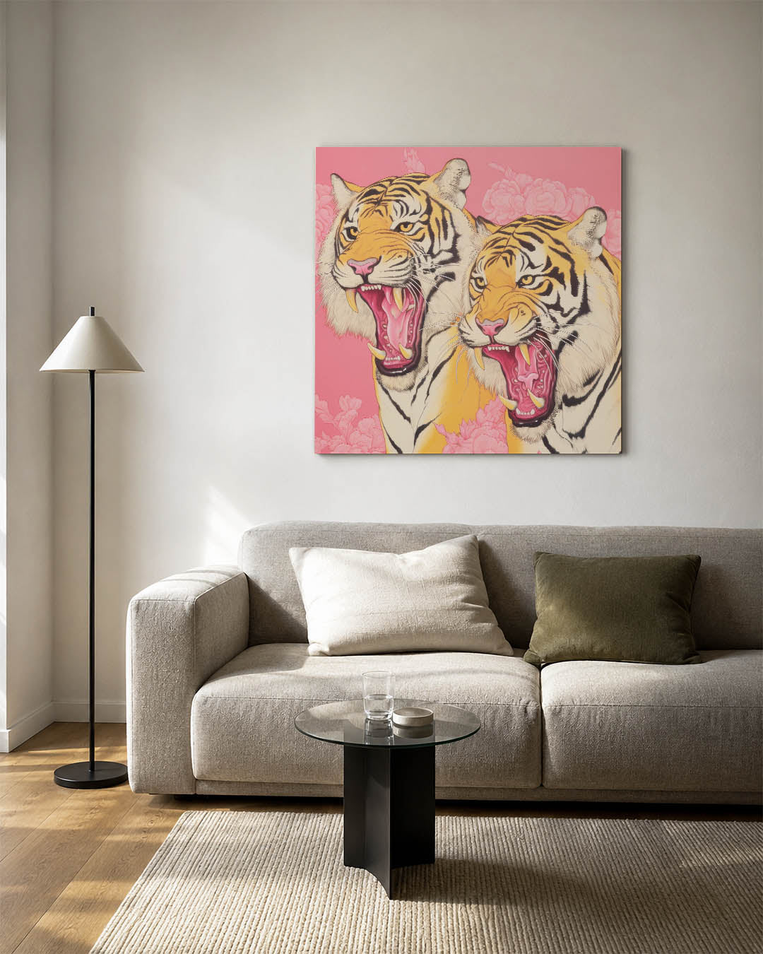 Twee brullende tijgers Kunstwerk