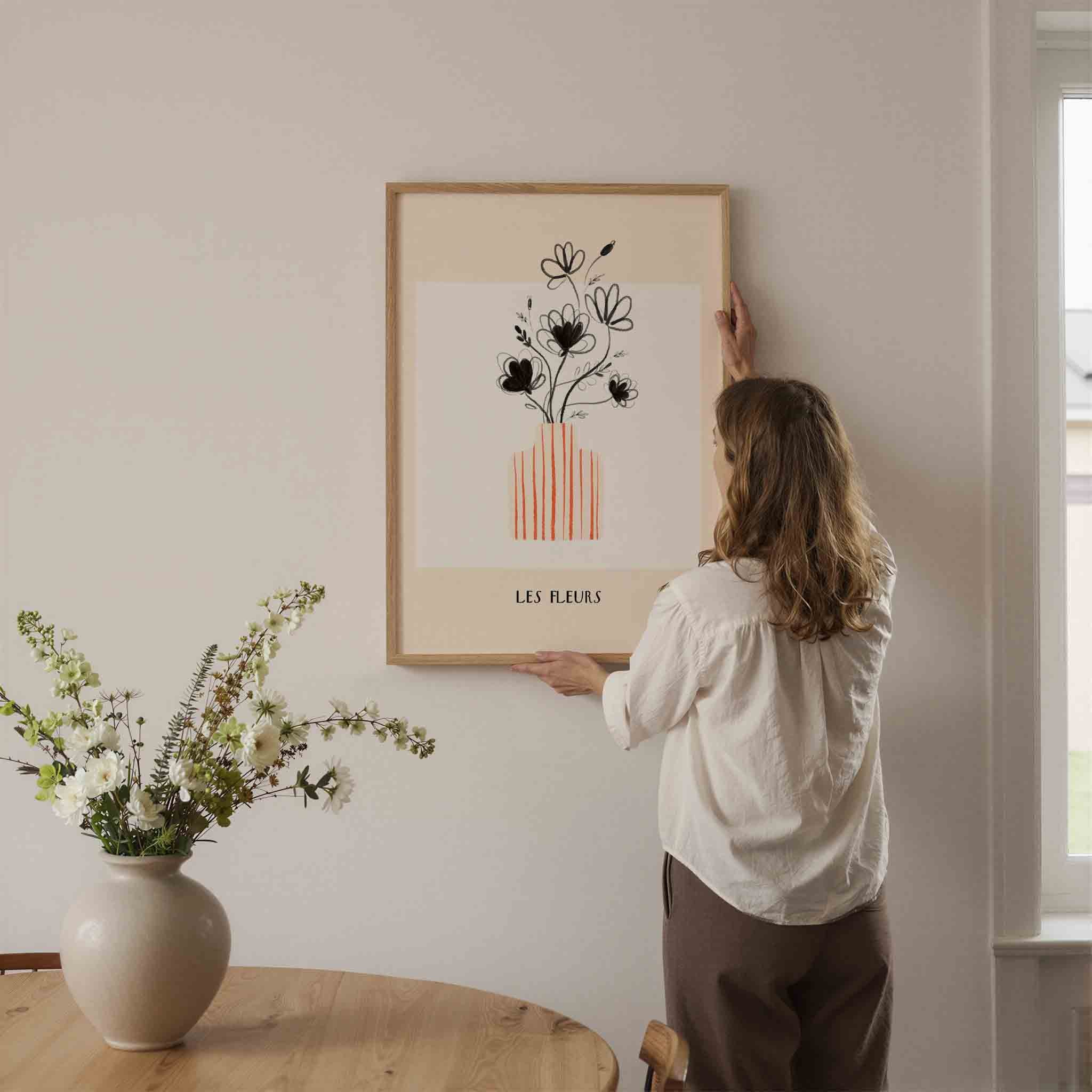 Bloemen in vaas Poster
