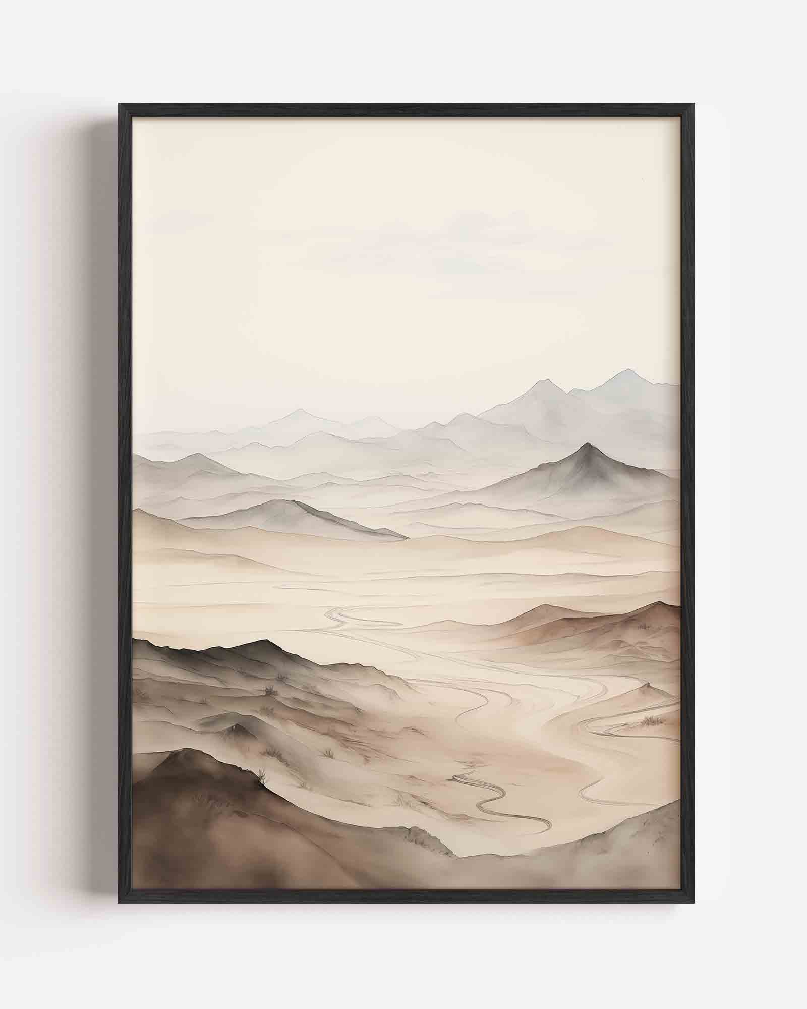 Uitgestrekte woestijnlandschap Poster