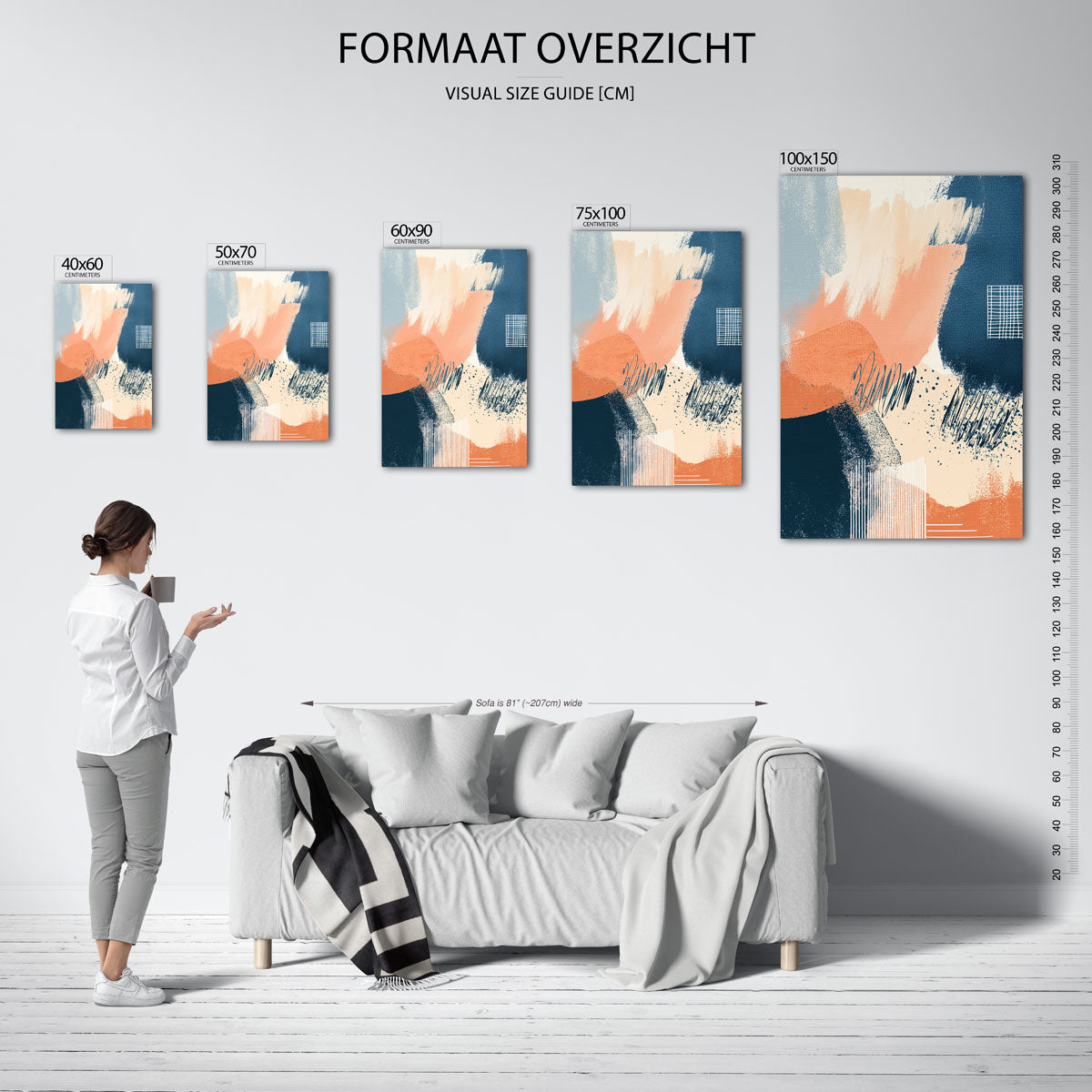 Dynamische kleurencompositie Kunstwerk