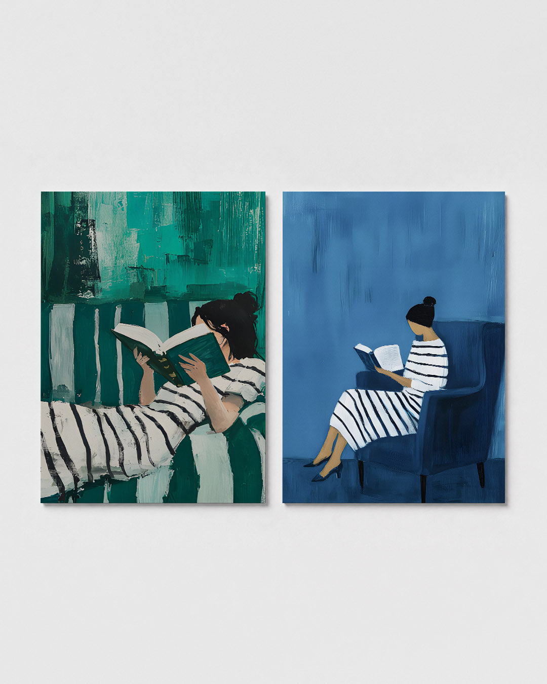 Lezende vrouw Posterset