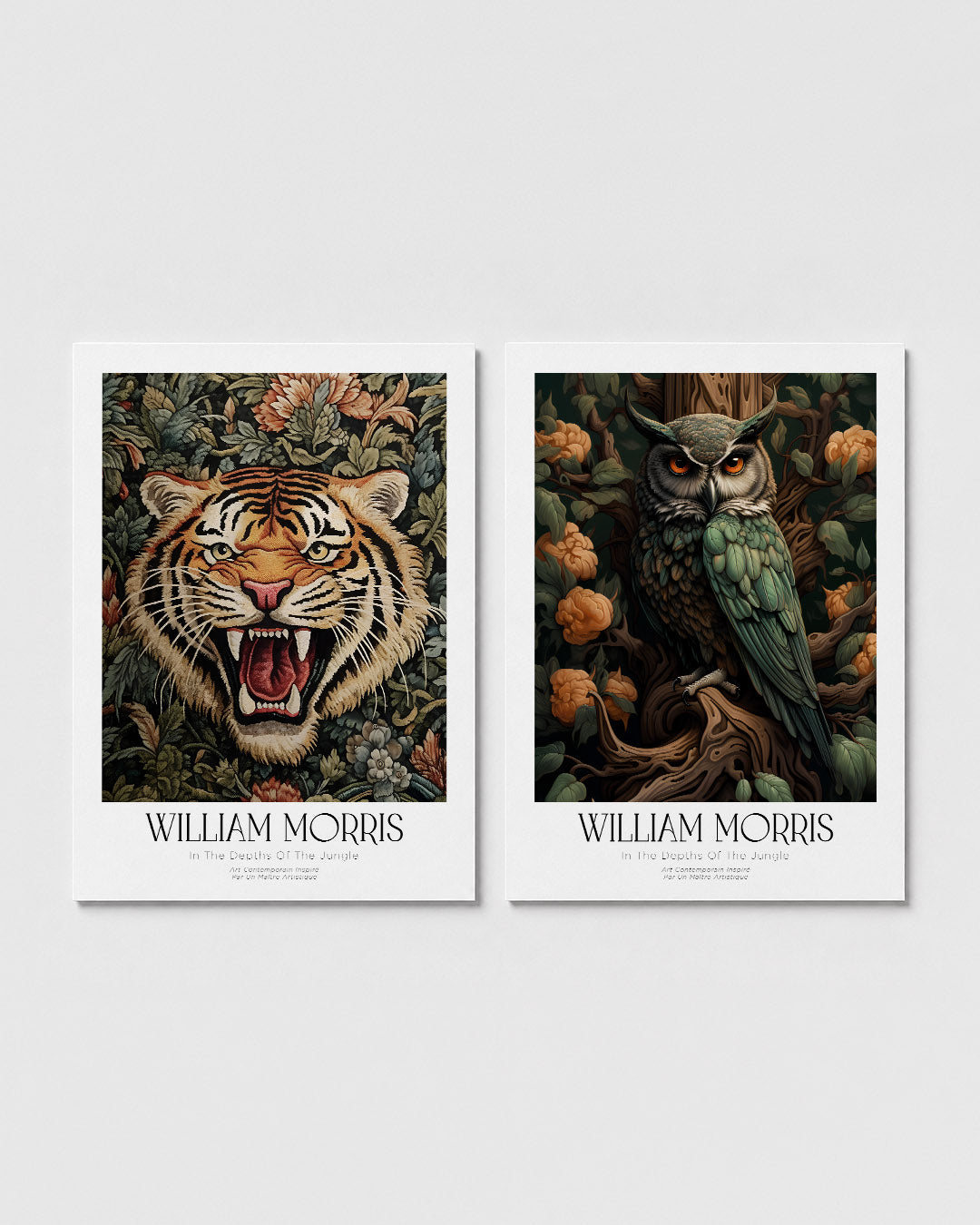 Tijger en bladeren Posterset